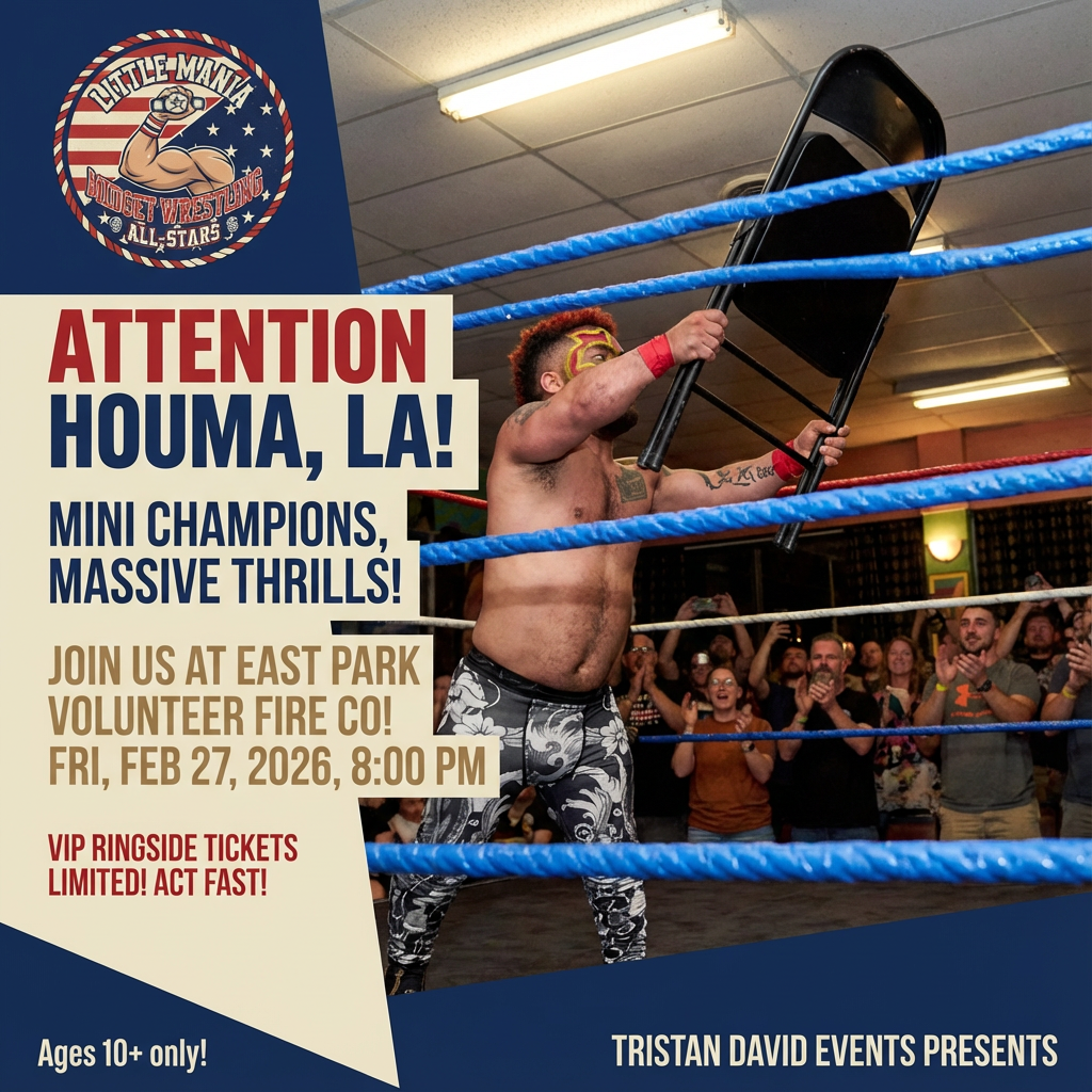 Little Mania: Friday, February 27th, 2026, at 8:00 PM at East Park Volunteer Fire Co in Houma, LA!
