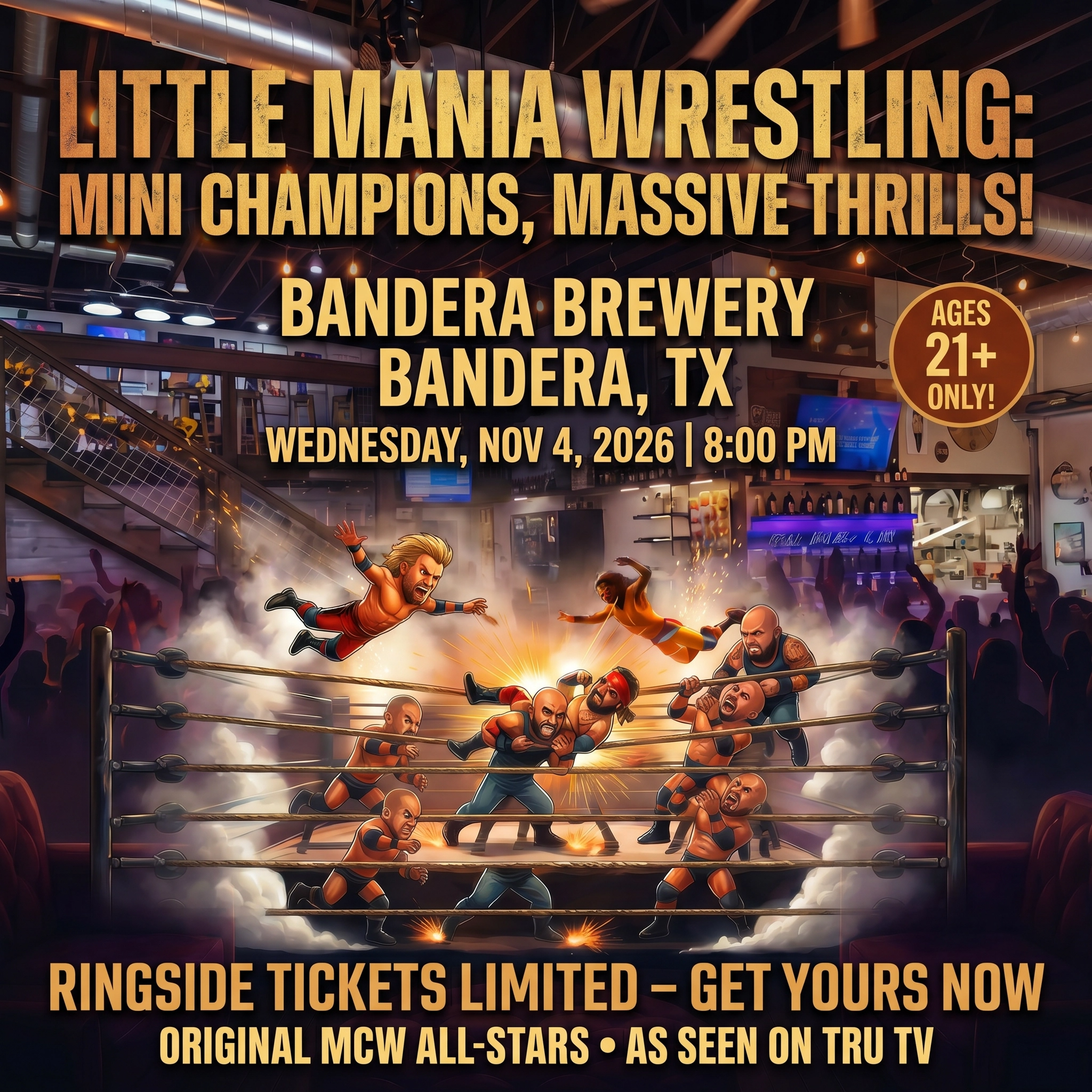 Little Mania: Wednesday, November 4th, 2026, at 8:00 PM at Bandera Brewery in Bandera, TX!