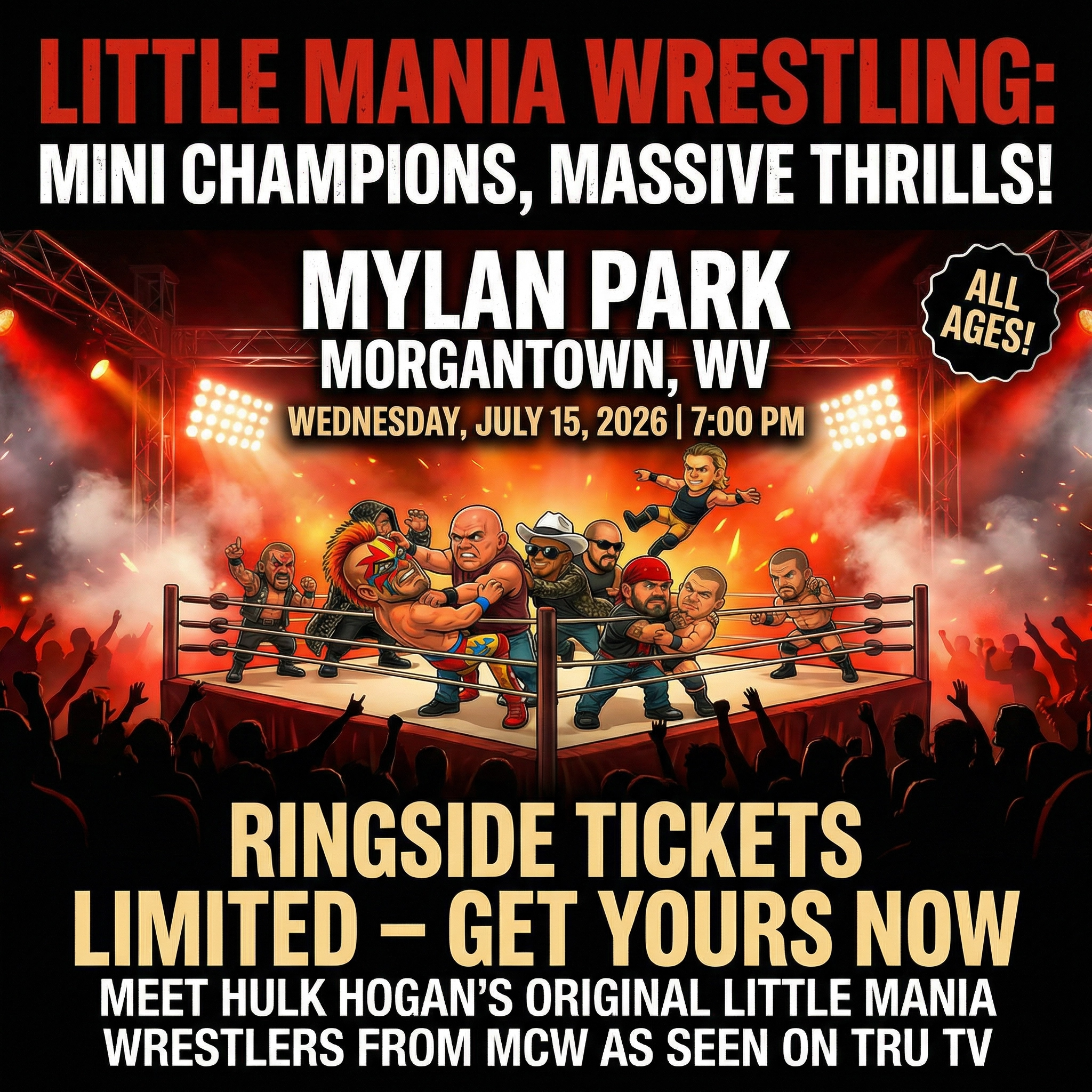Little Mania: Wednesday, July 15th, 2026, at 7:00 PM at Mylan Park in Morgantown, WV!