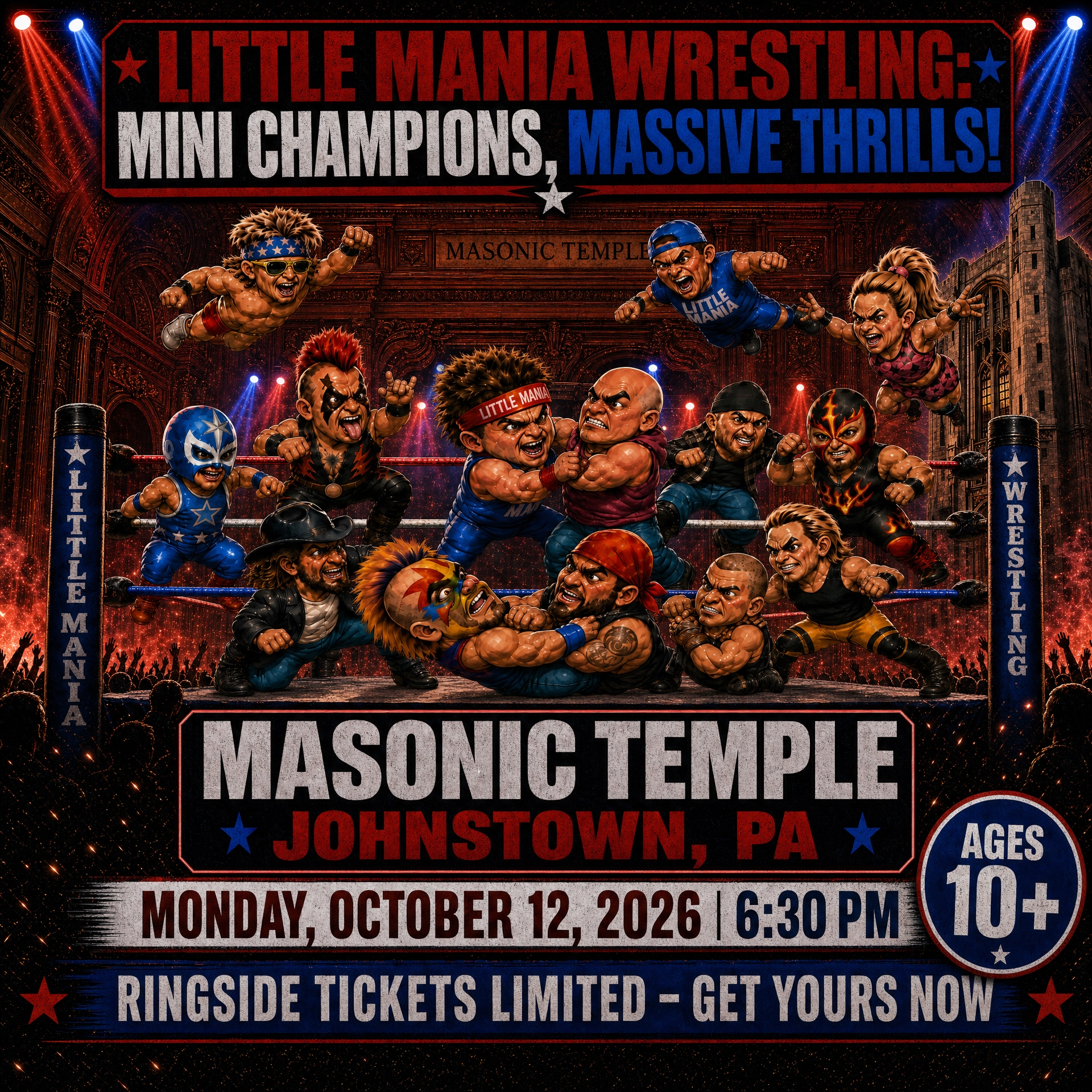 Little Mania: Monday, October 12th, 2026, at 6:30 PM at Johnstown Masonic Temple in Johnstown, PA!