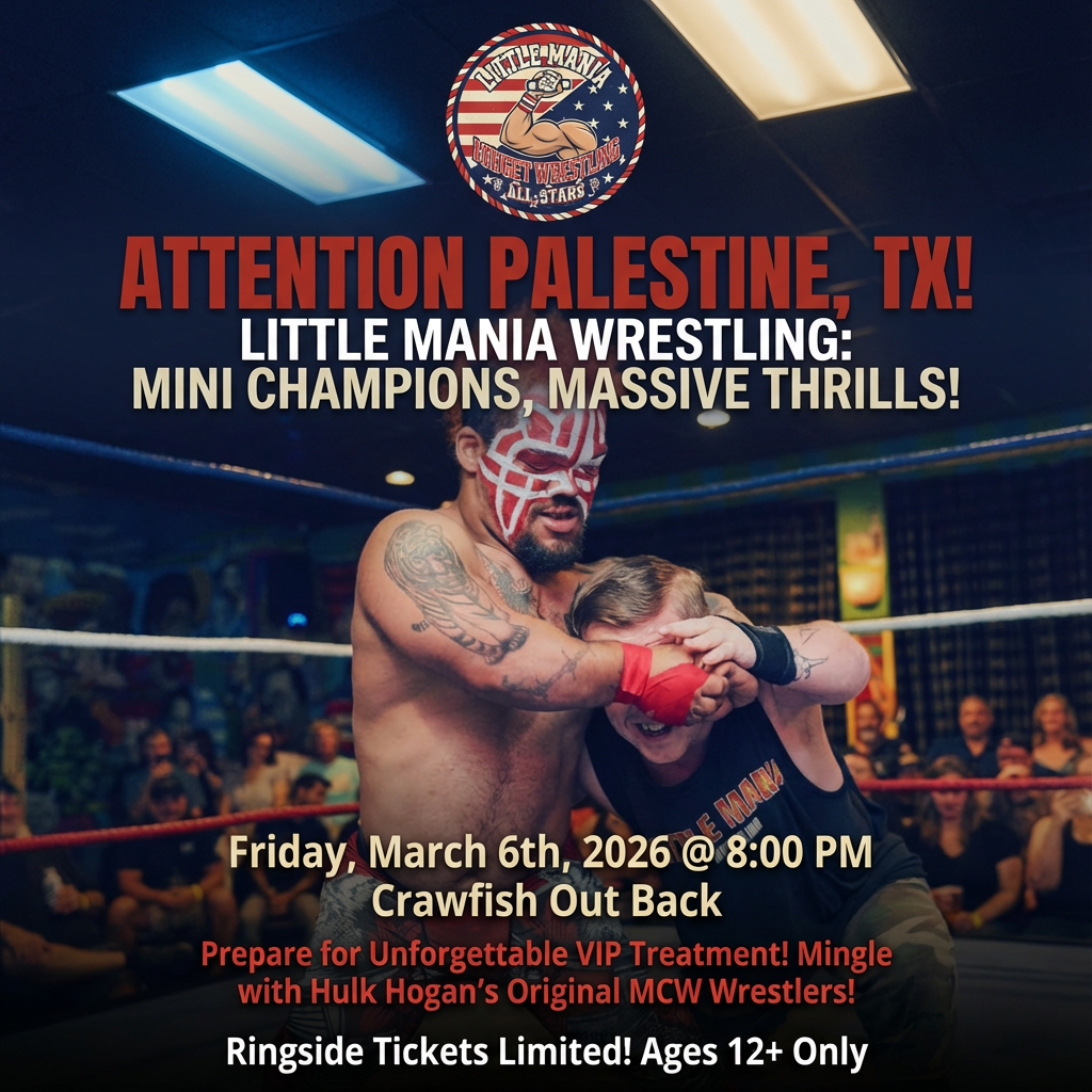 Little Mania: Friday, March 6th, 2026, at 8:00 PM at Crawfish Out Back in Palestine, TX!