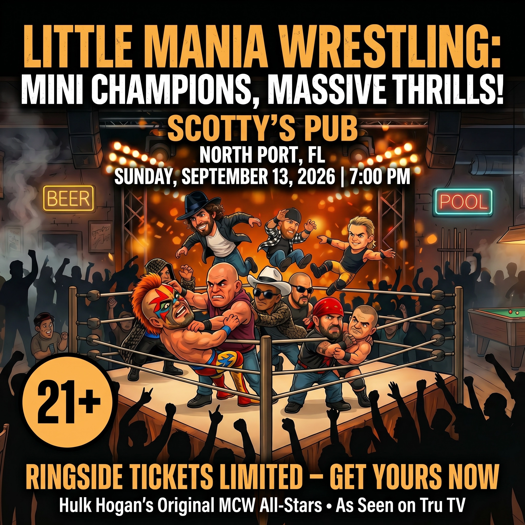Little Mania: Sunday, September 13th, 2026, at 7:00 PM at Scotty's Pub in North Port, FL!