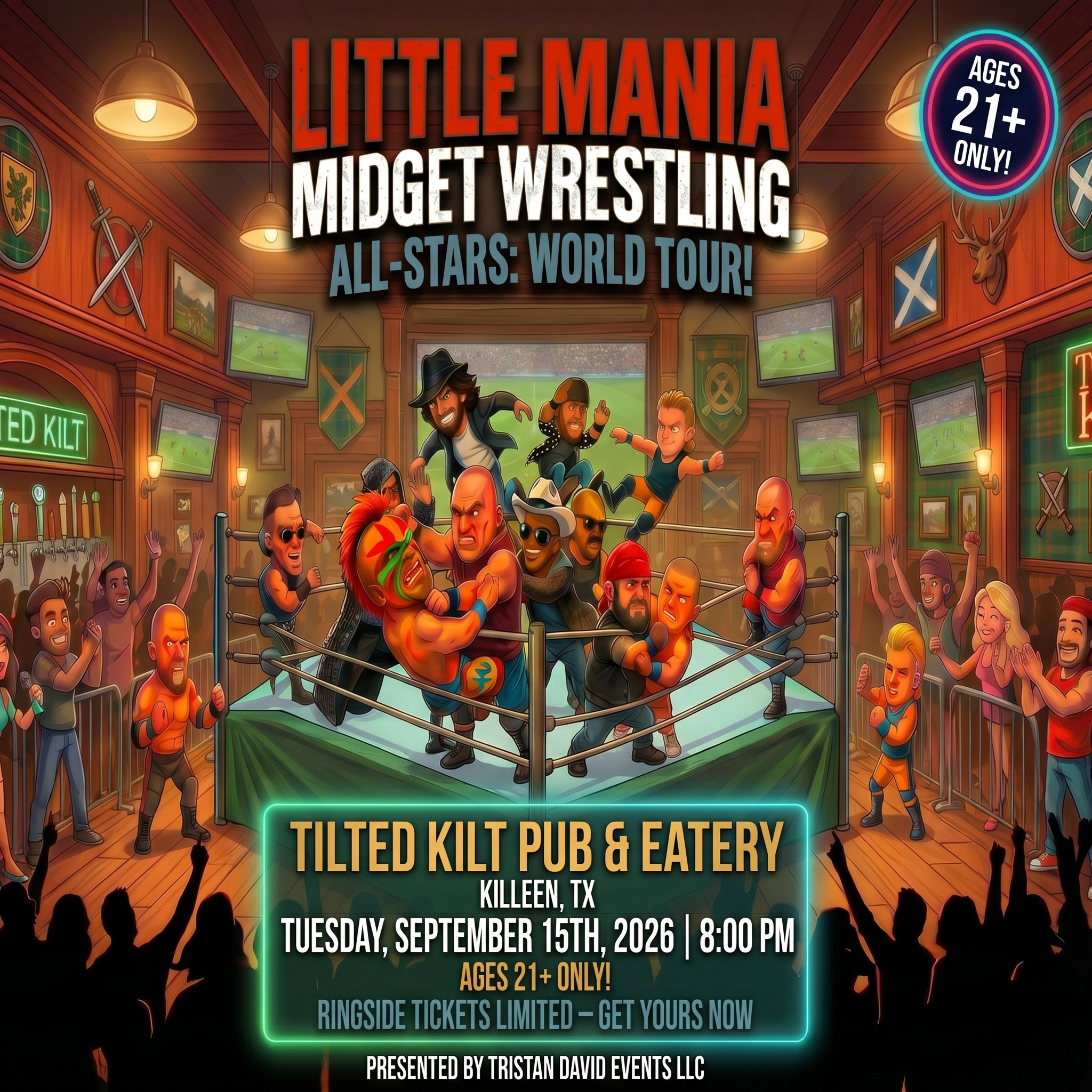 Little Mania: Tuesday, September 15th, 2026, at 8:00 PM at Tilted Kilt Pub and Eatery in Killeen, TX!