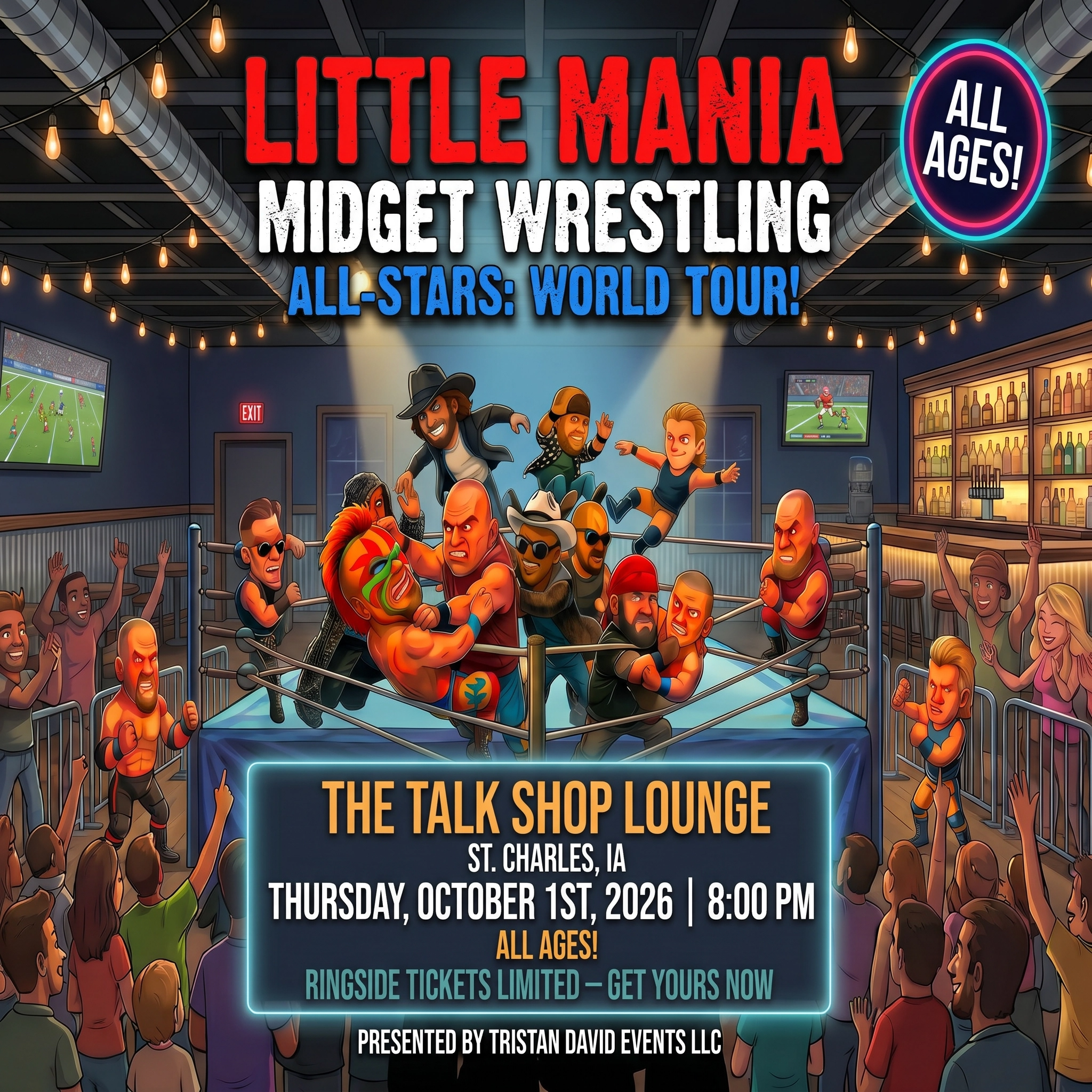 Little Mania: Thursday, October 1st, 2026, at 8:00 PM at The Talk Shop Lounge in St. Charles, IA!