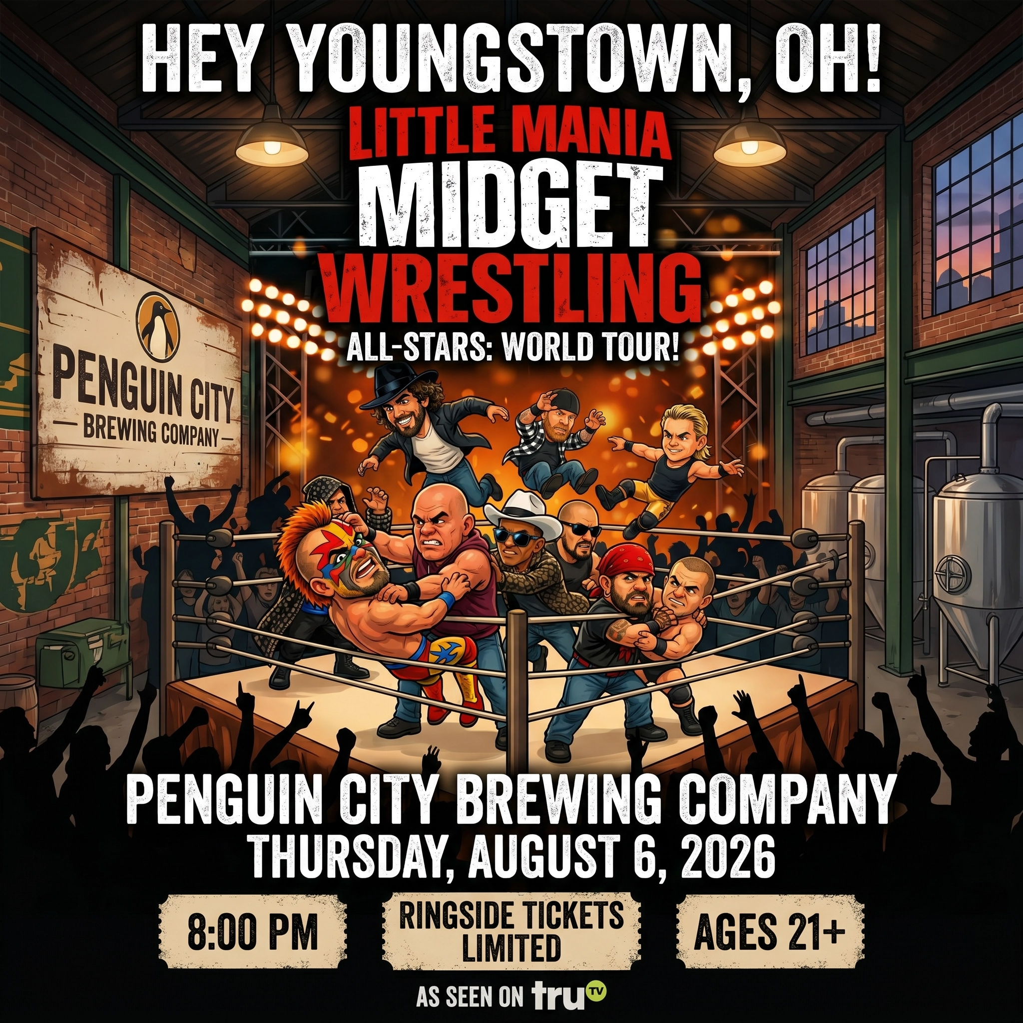 Little Mania: Thursday, August 6th, 2026, at 8:00 PM at Penguin City Brewing Company in Youngstown, OH!