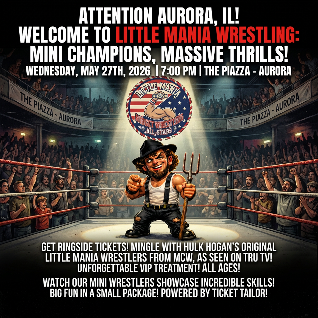 Little Mania: Wednesday, May 27th, 2026, at 7:00 PM at the PIAZZA in Aurora, IL!