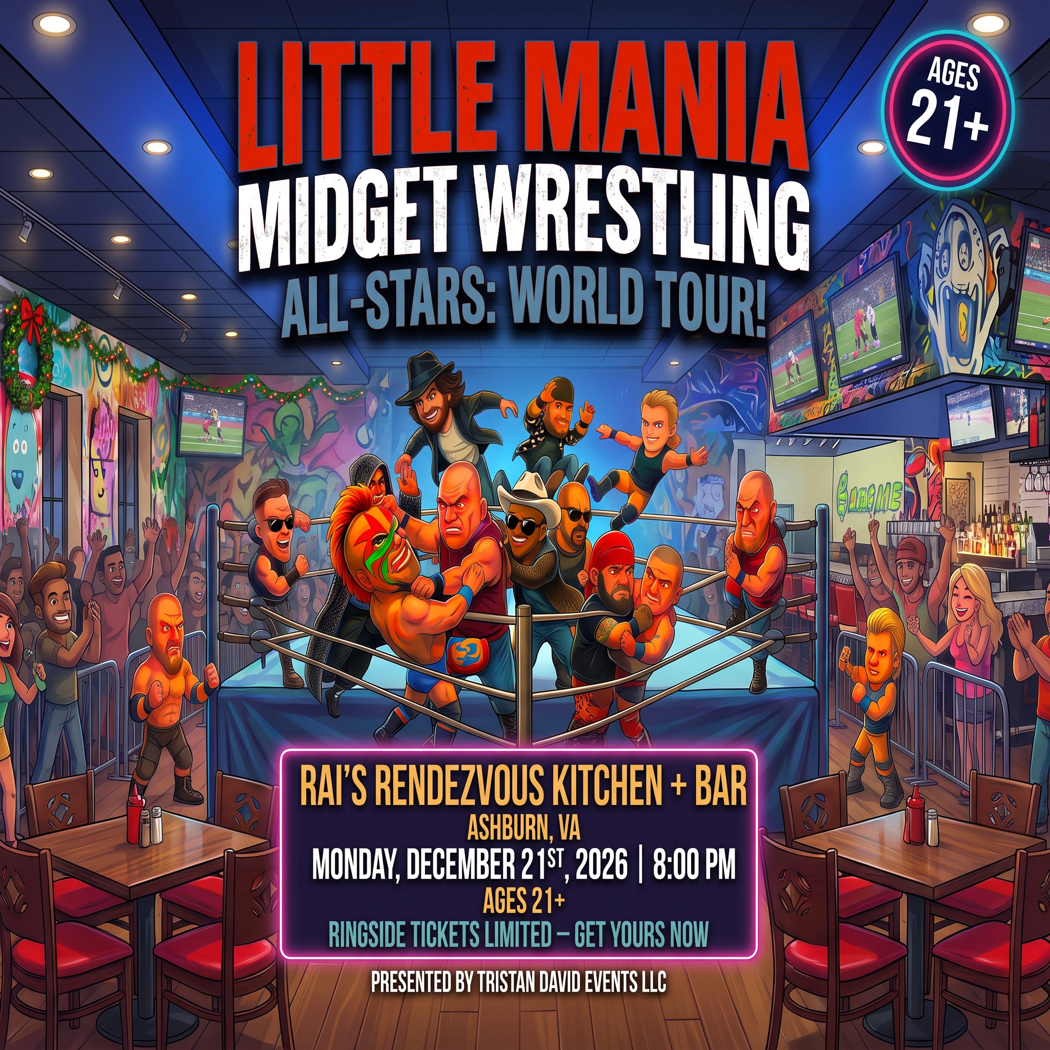 Little Mania: Monday, December 21st, 2026, at 8:00 PM at Rai's Rendezvous Kitchen + Bar in Ashburn, VA!