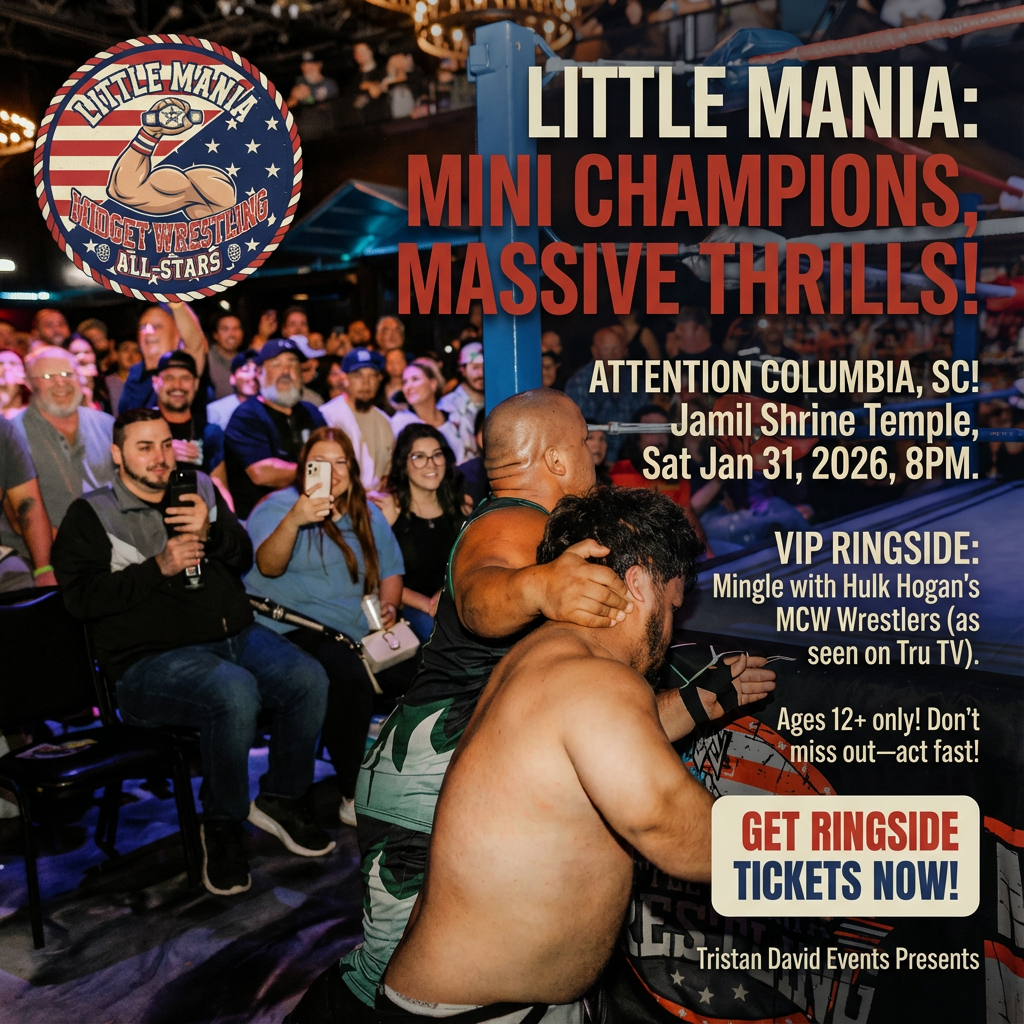 Little Mania: Saturday, January 31st, 2026, at 8:00 PM at Jamil Shrine Temple in Columbia, SC!