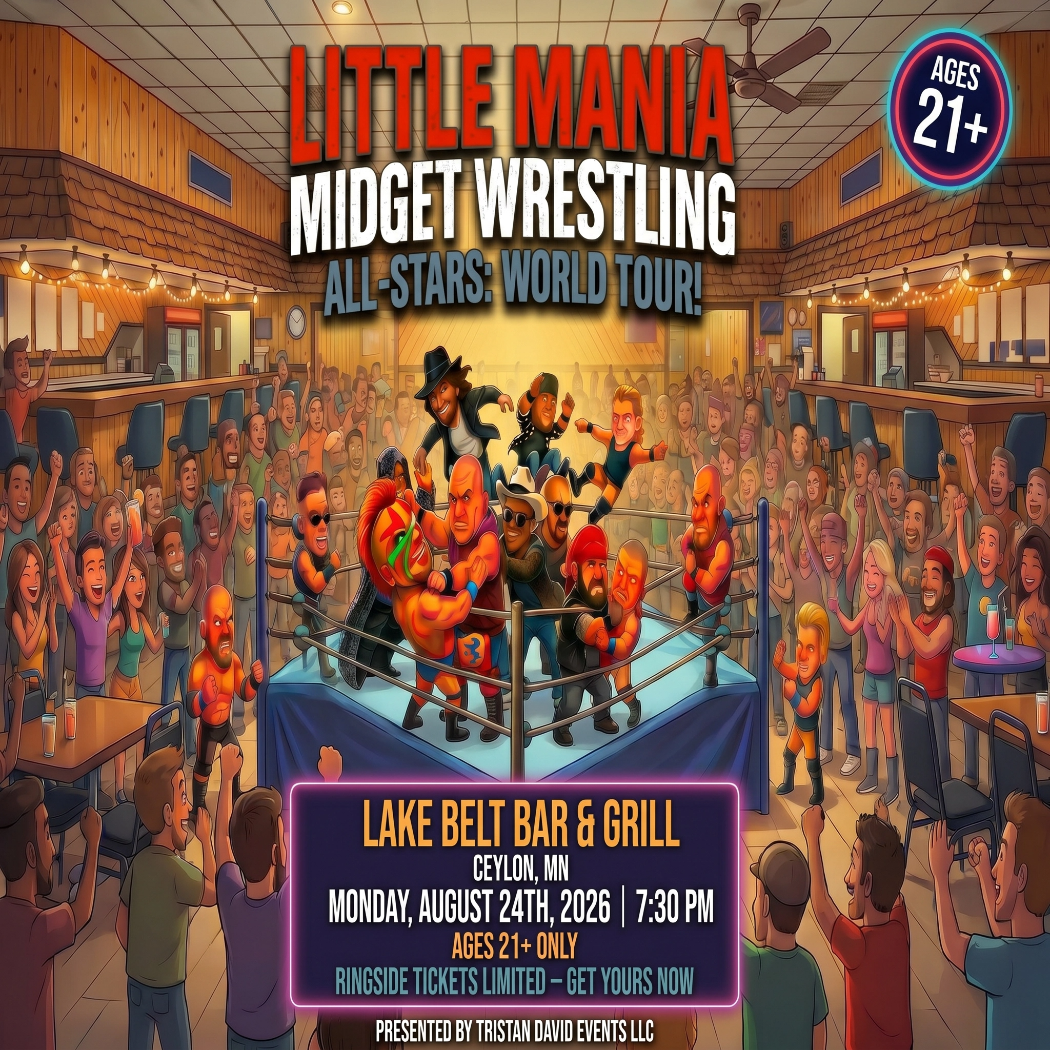 Little Mania: Monday, August 24th, 2026, at 7:30 PM at Lake Belt Bar & Grill in Ceylon, MN!