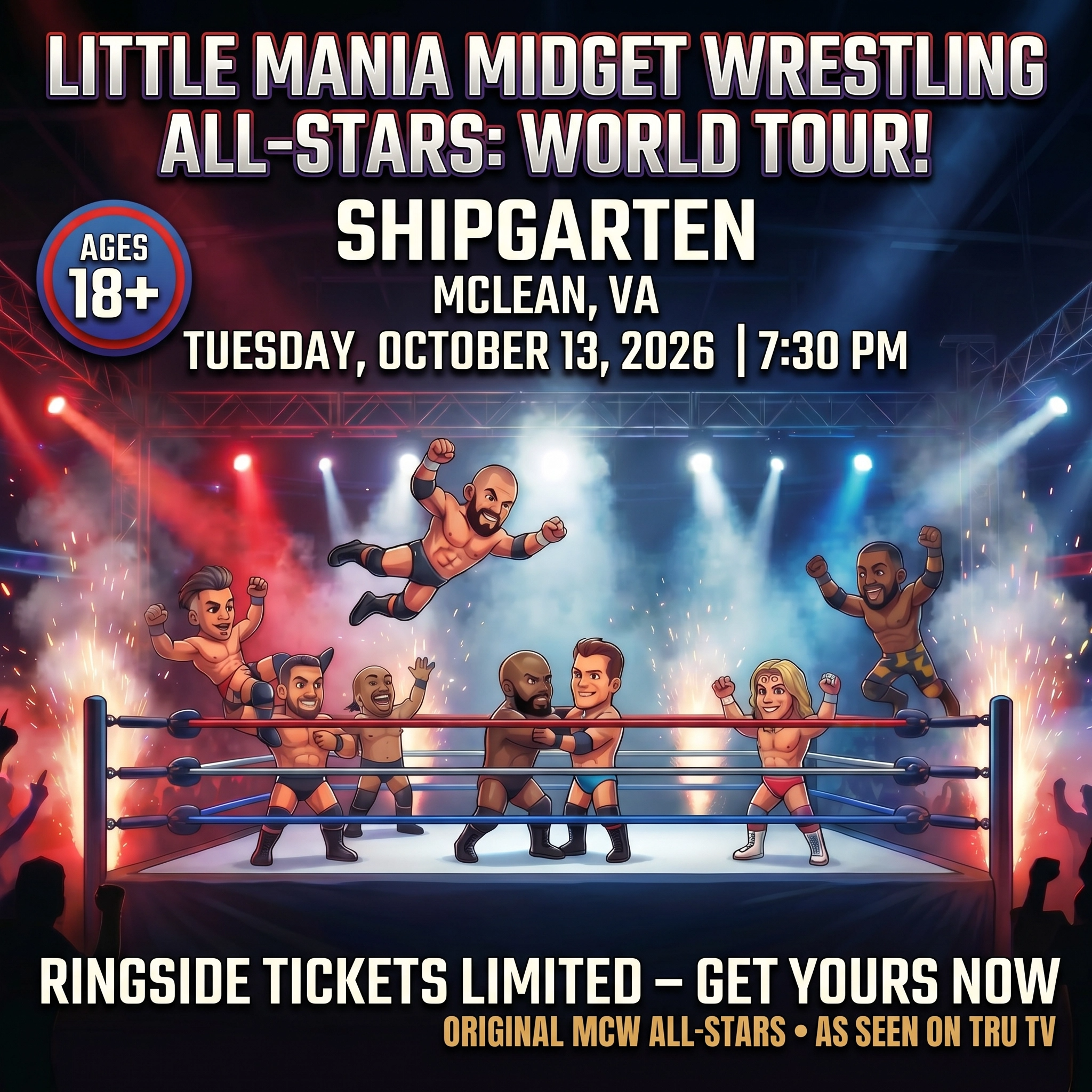 Little Mania: Tuesday, October 13th, 2026, at 7:30 PM at Shipgarten in Mclean, VA!