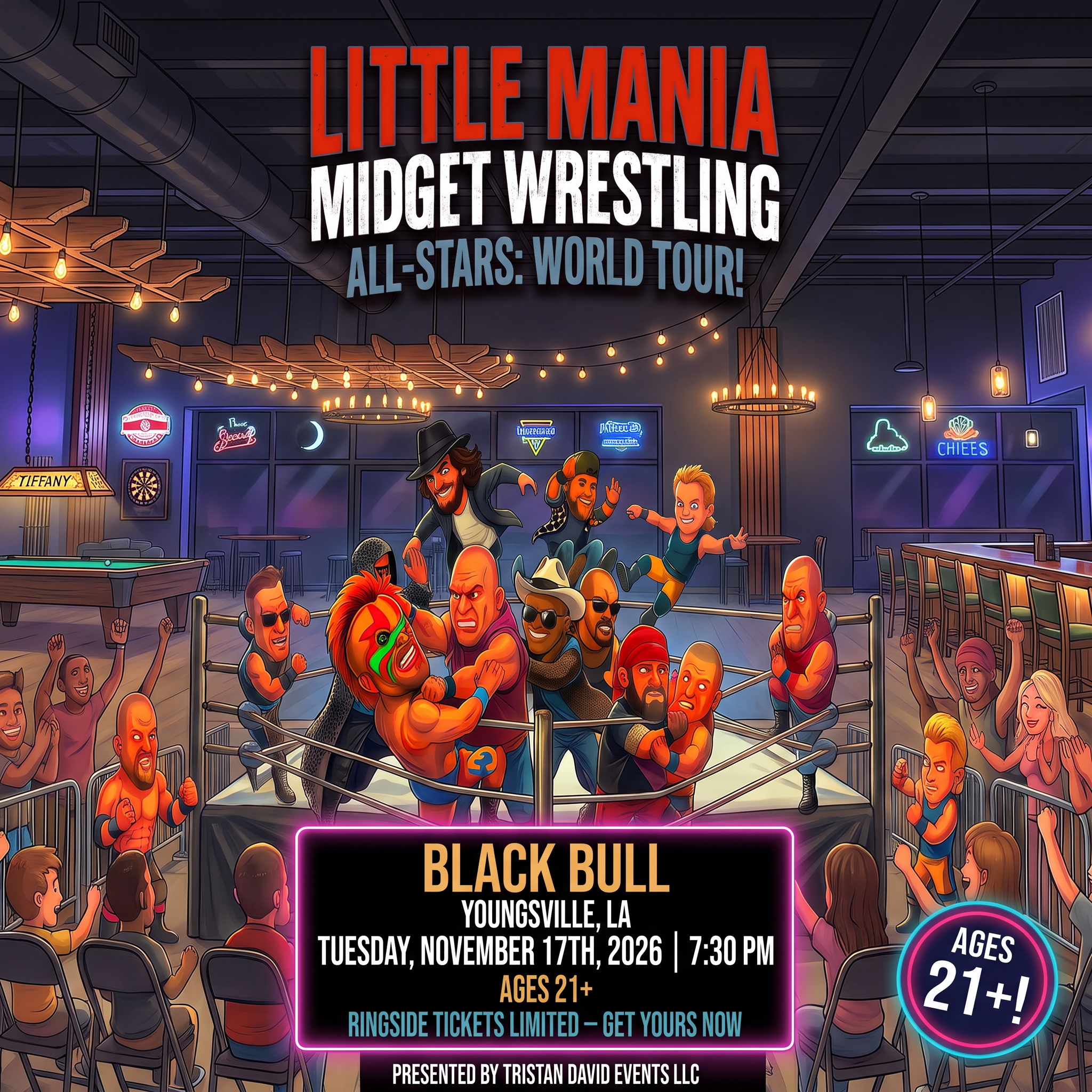 Little Mania: Tuesday, November 17th, 2026, at 7:30 PM at Black Bull in Youngsville, LA!