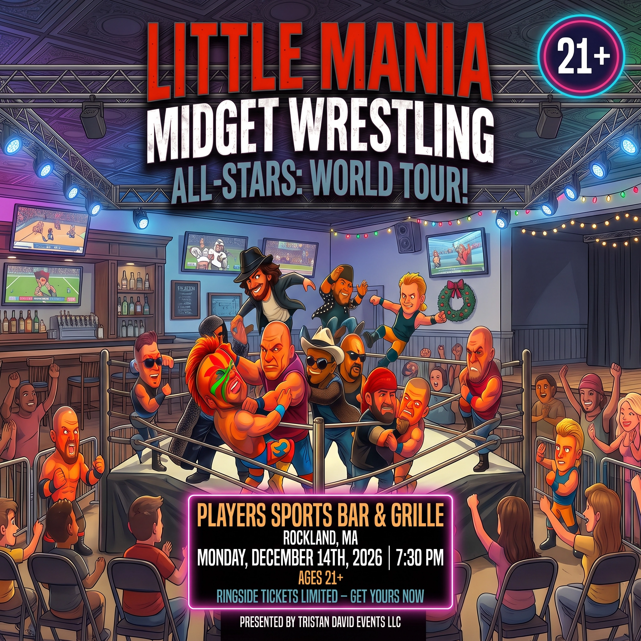 Little Mania: Monday, December 14th, 2026, at 7:30 PM at Players Sports Bar & Grille in Rockland, MA!