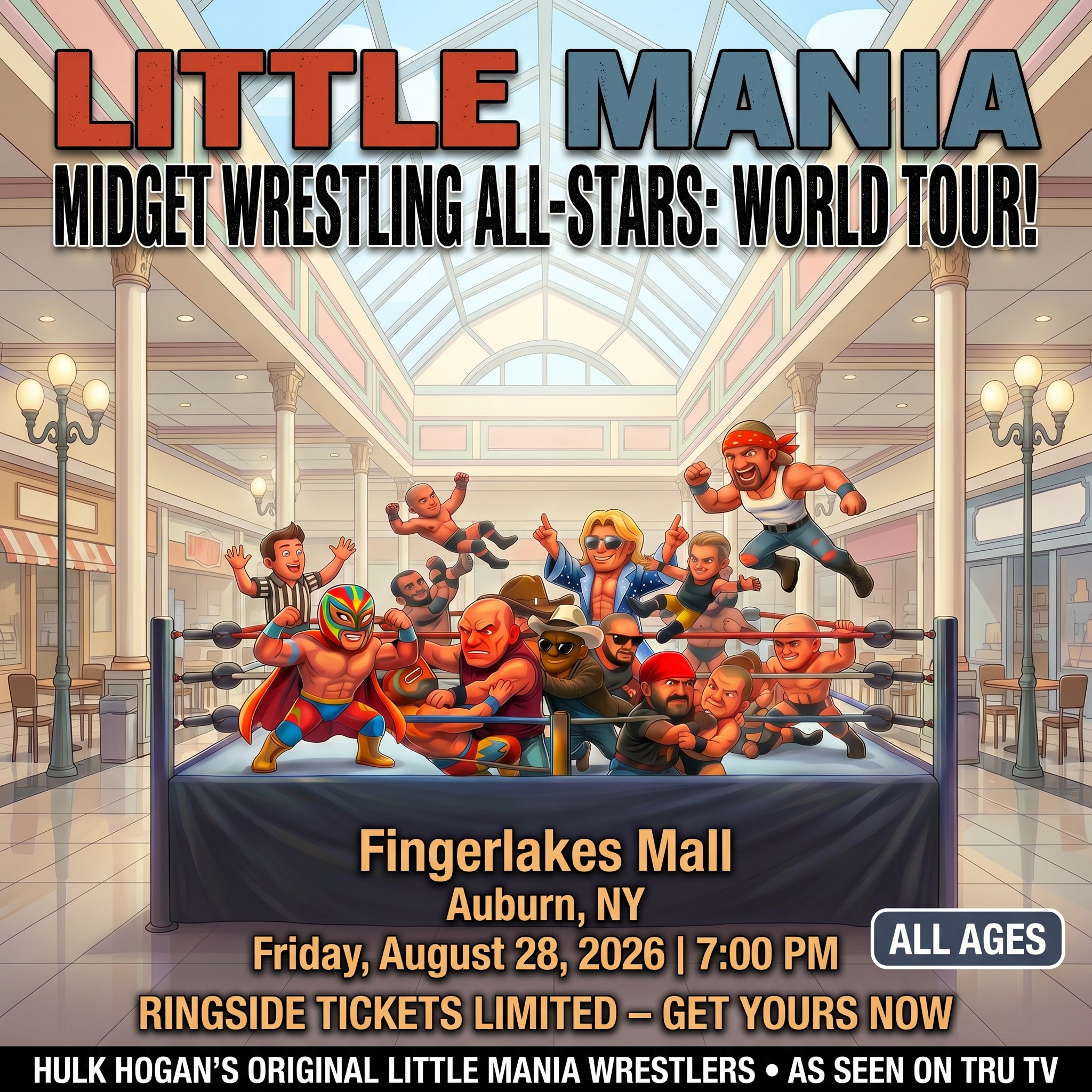 Little Mania: Friday, August 28th, 2026, at 7:00 PM at Fingerlakes Mall in Auburn, NY!