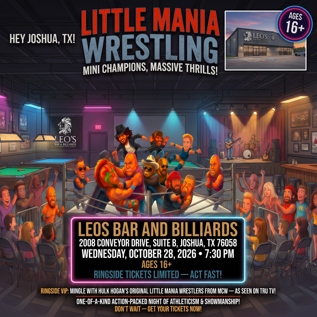 Little Mania: Wednesday, October 28th, 2026, at 7:30 PM at LEOS BAR AND BILLIARDS in Joshua, TX!