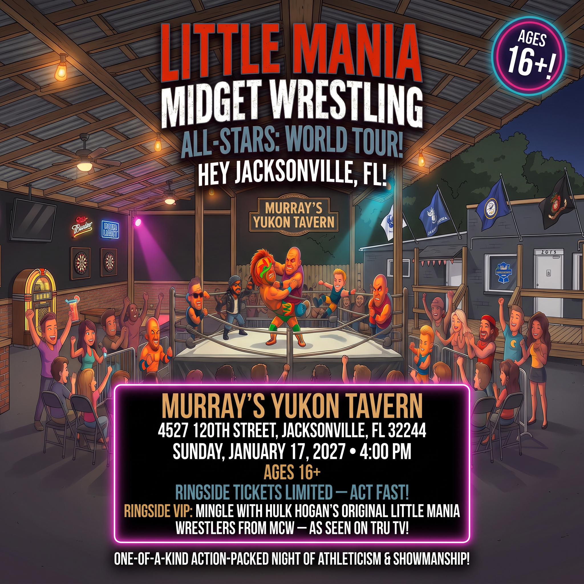 Little Mania: Sunday, January 17th, 2027, at 4:00 PM at Murray's Yukon Tavern in Jacksonville, FL!