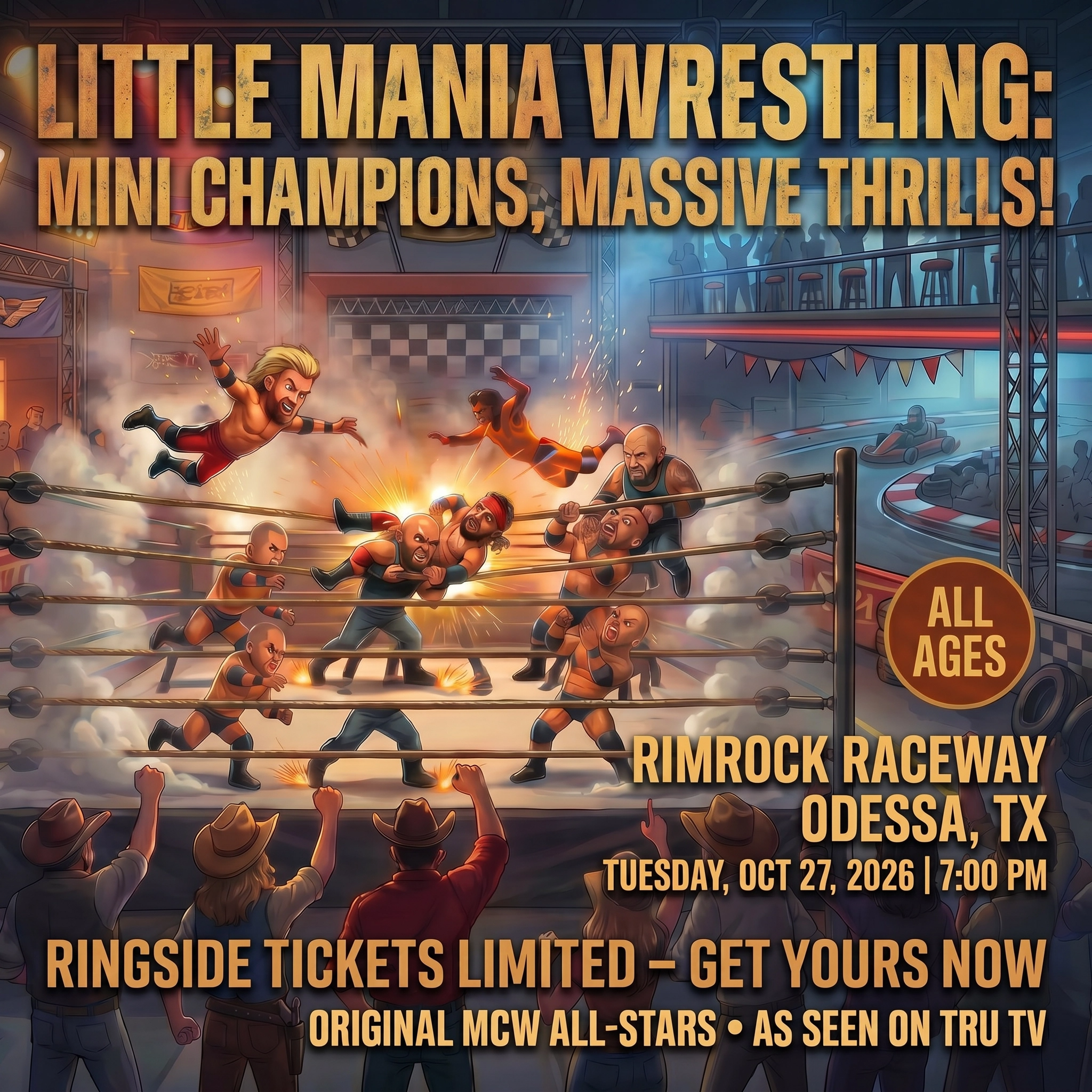 Little Mania: Tuesday, October 27th, 2026, at 7:00 PM at Rimrock Raceway in Odessa, TX!