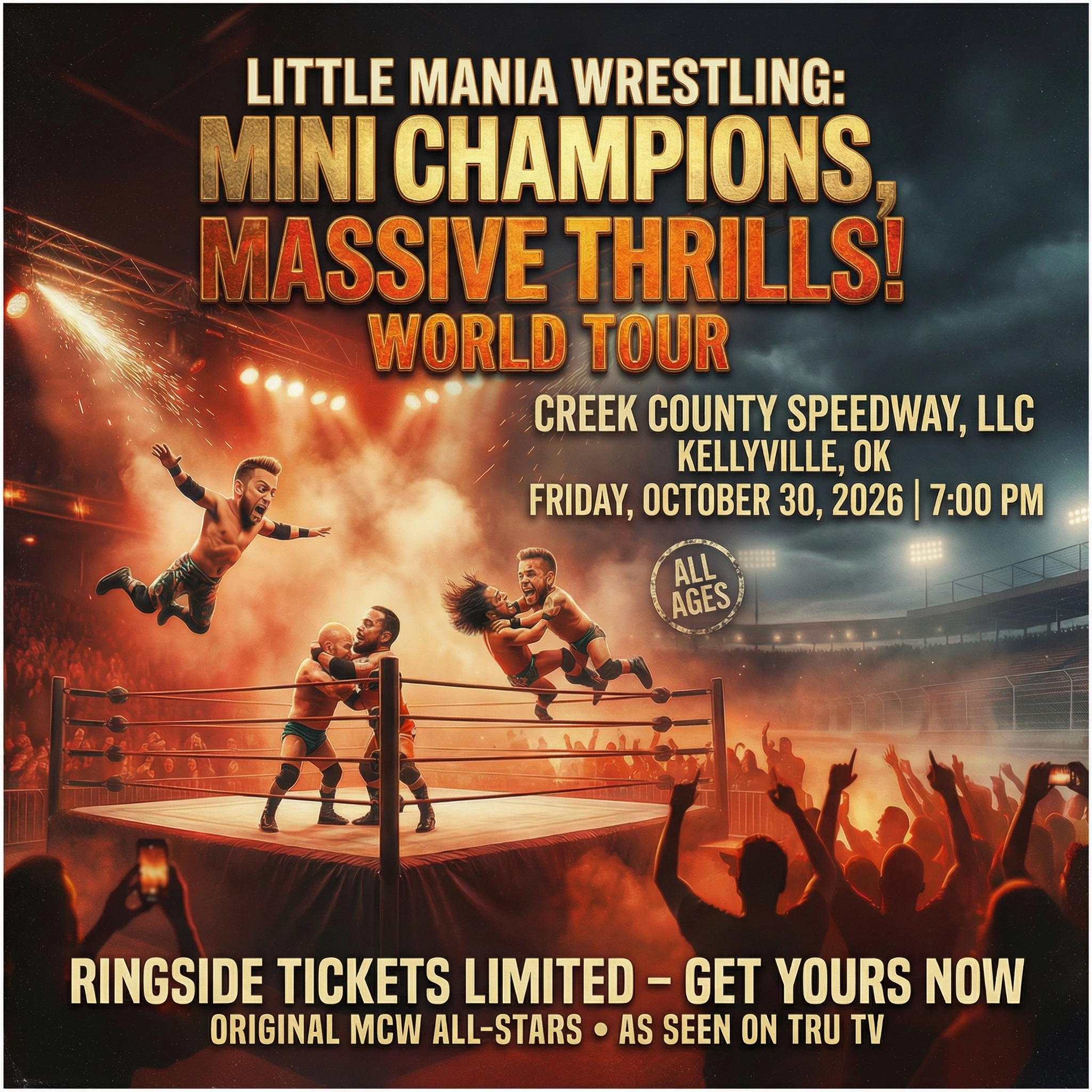 Little Mania: Friday, October 30th, 2026, at 7:00 PM at Creek County Speedway, LLC in Kellyville, OK!