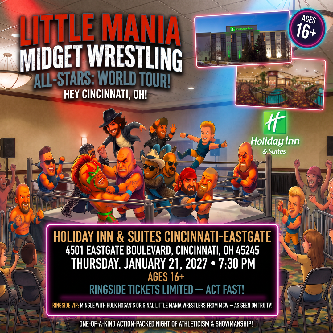 Little Mania: Thursday, January 21st, 2027, at 7:30 PM at Holiday Inn & Suites in Cincinnati-Eastgate (I-275E) by IHG!