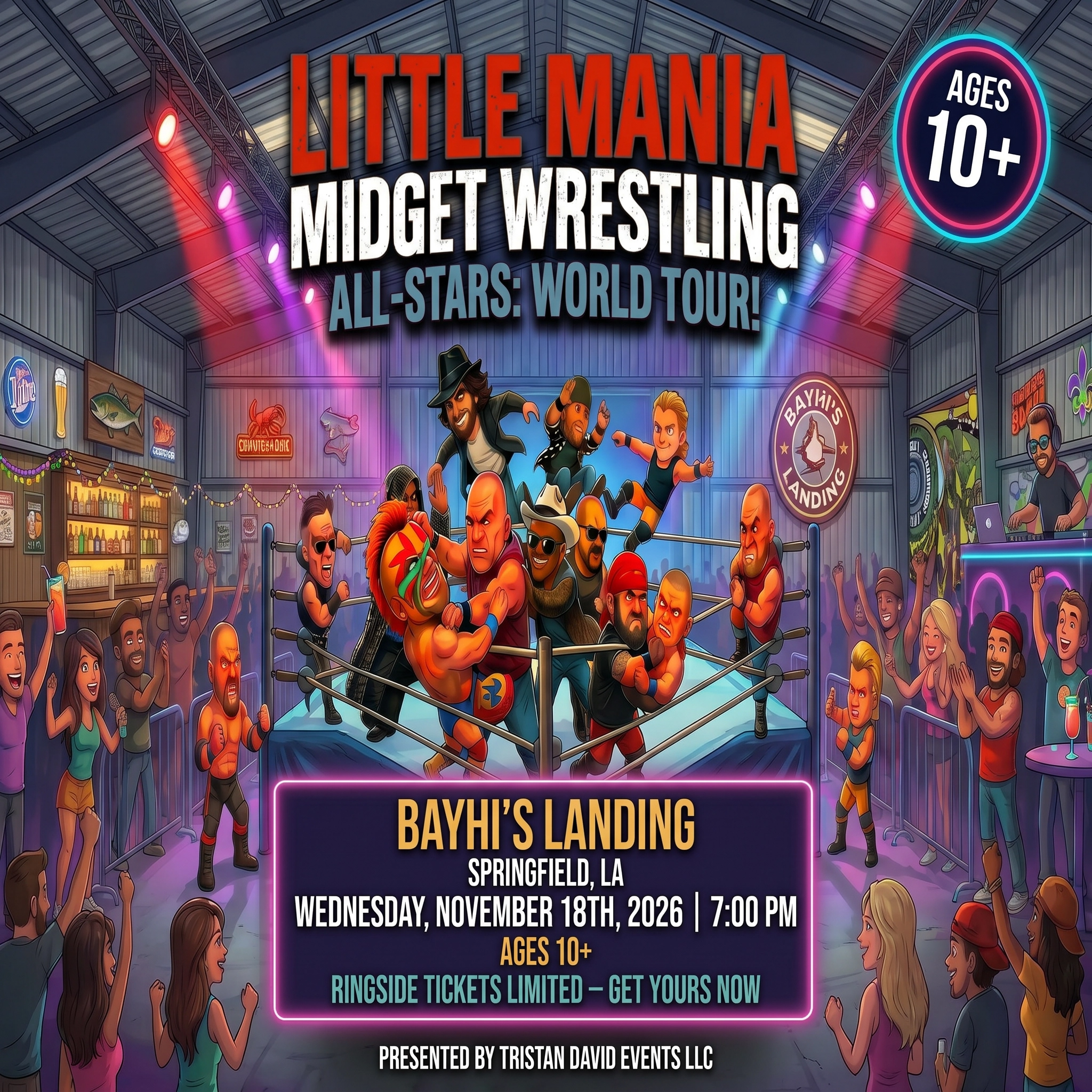 Little Mania: Wednesday, November 18th, 2026, at 7:00 PM at Bayhi's Landing in Springfield, LA!
