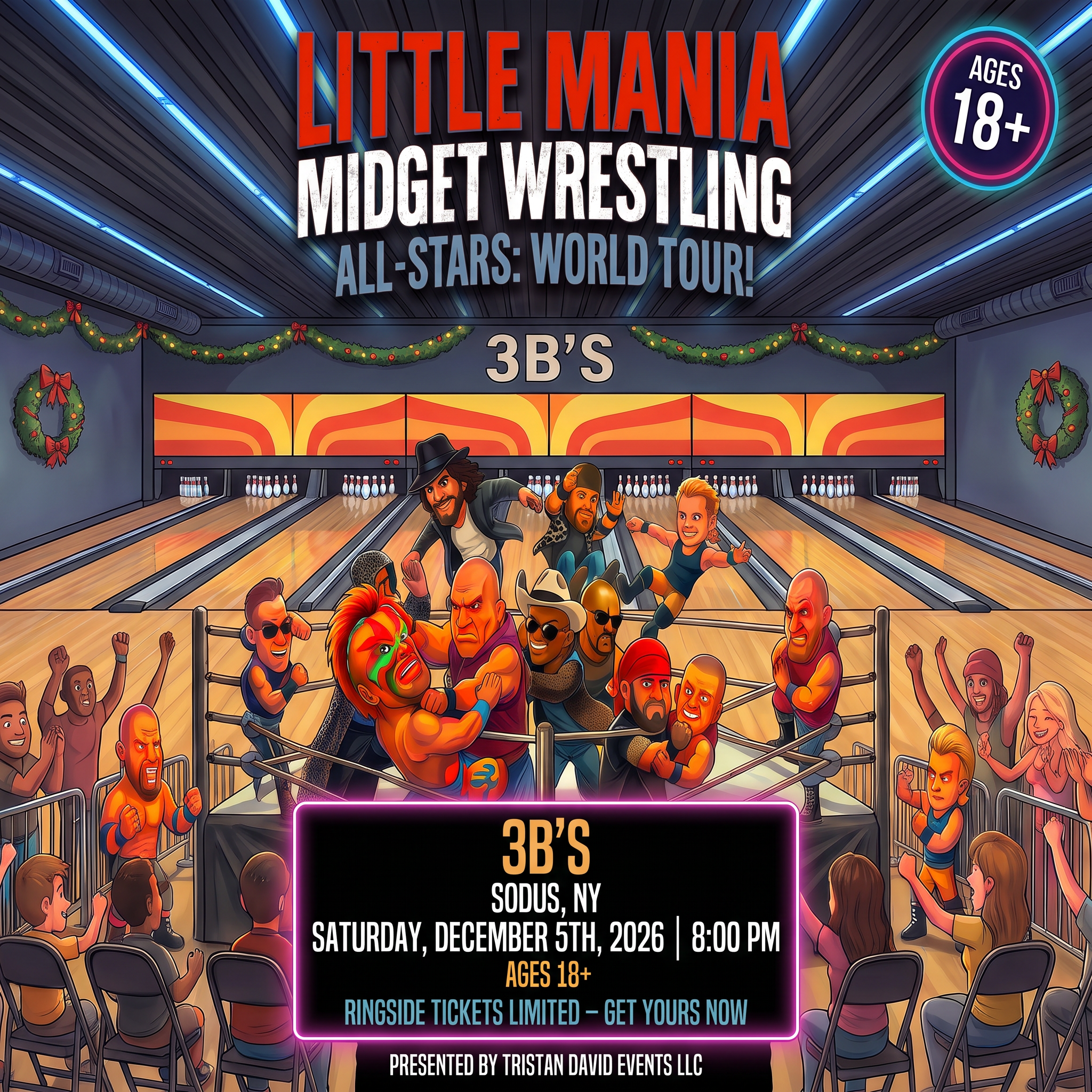 Little Mania: Saturday, December 5th, 2026, at 8:00 PM at 3B's in Sodus, NY!
