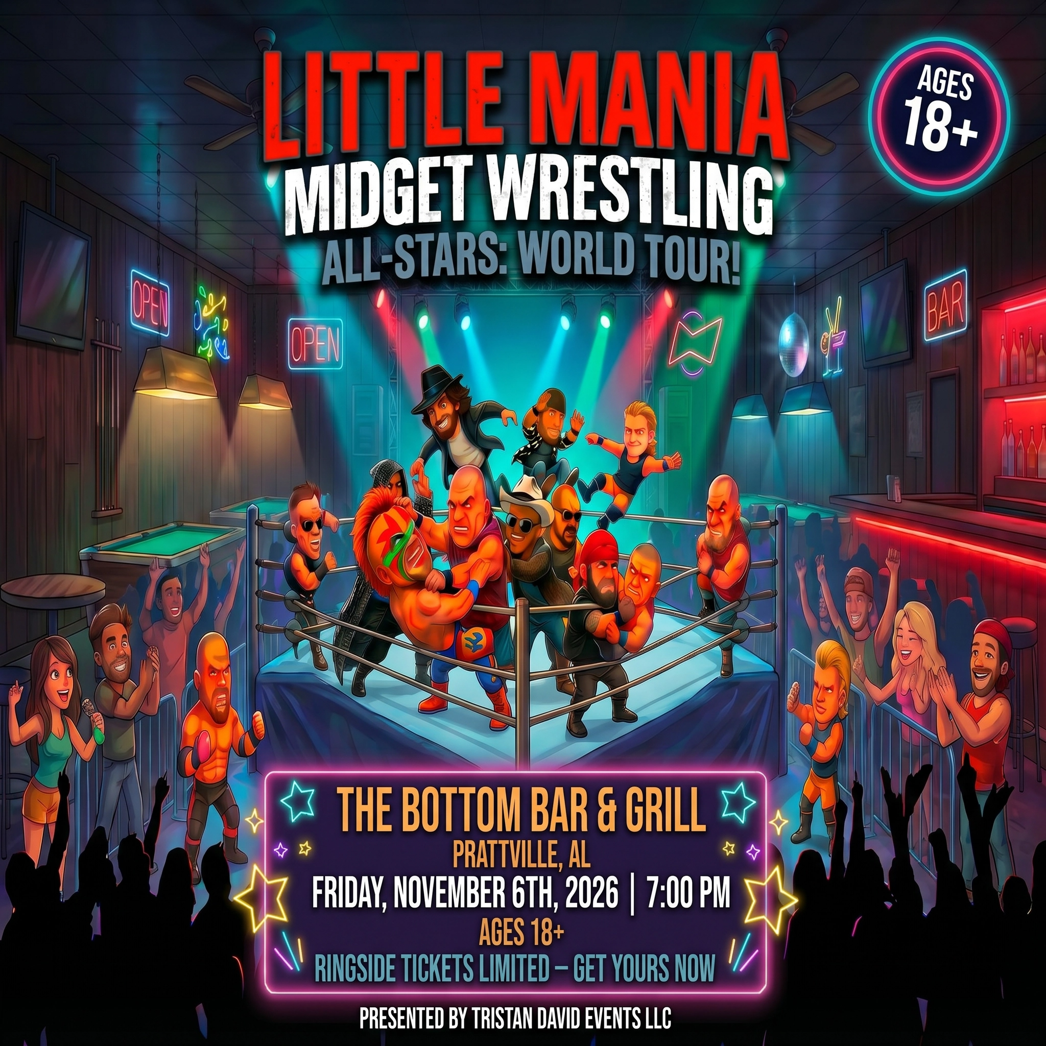 Little Mania: Friday, November 6th, 2026, at 7:00 PM at The Bottom Bar & Grill in Prattville, AL!