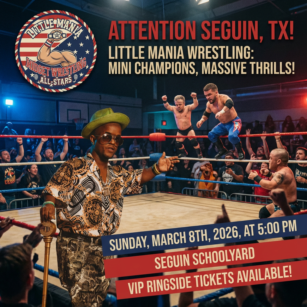 Little Mania: Sunday, March 8th, 2026, at 5:00 PM at Seguin Schoolyard in Seguin, TX!