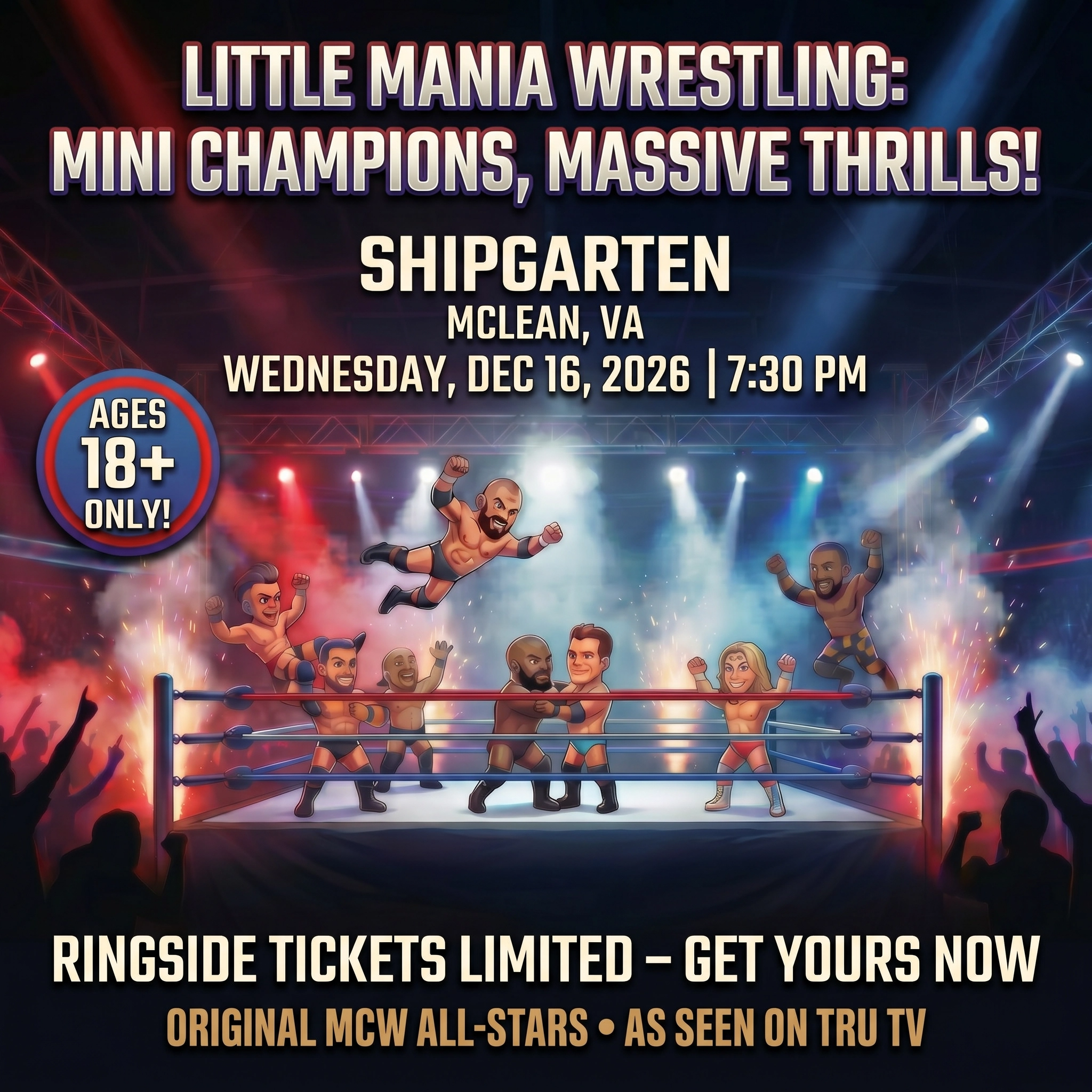 Little Mania: Wednesday, December 16th, 2026, at 7:30 PM at Shipgarten in Mclean, VA!