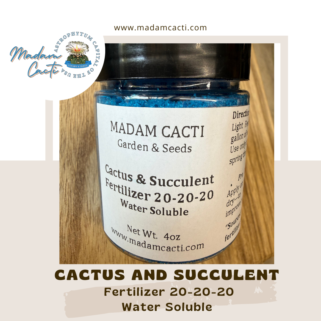 Cactus & Succulent Fertilizer 20-20-20 (Water Soluble, 4oz)