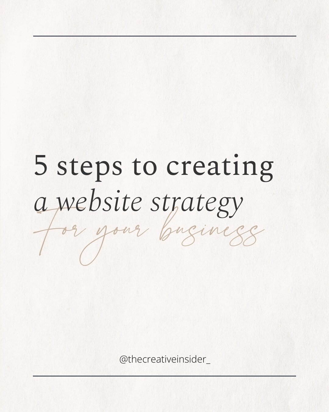 I'm giving you a sneak peek into how we develop our website strategies that you can use on your website &darr;

1️⃣ Define your goals: Start by clearly outlining what you want to achieve with your website. Whether it's driving more traffic, increasin