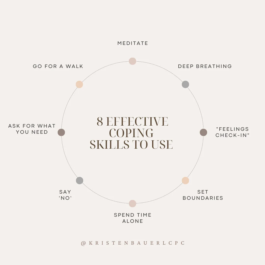 Coping skills > Self-care. Here are 8 coping skills proven to be effective to helping you manage your emotions. 

Comment your favorite below!

#therapist #therapy #counseling #counselor #nashville #nashvilletn #nas