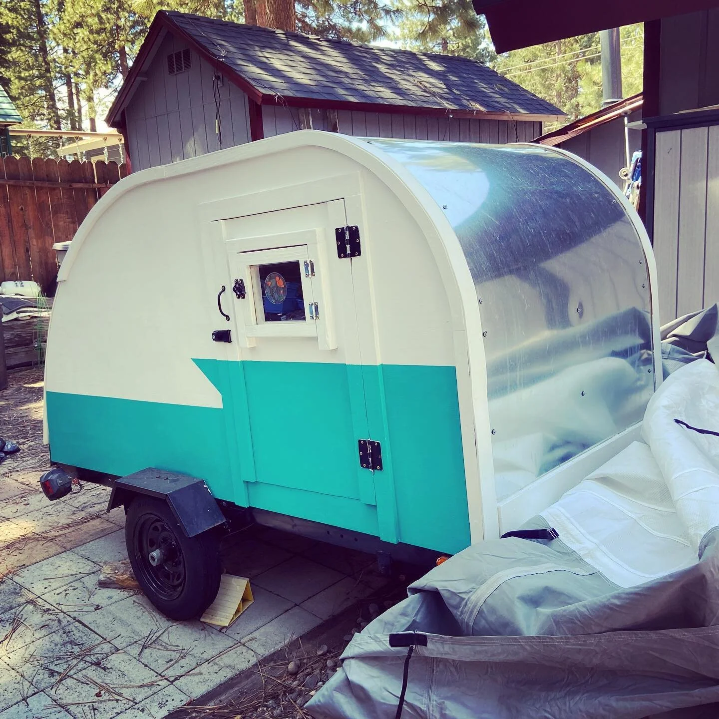 My sweet girl (affectionately named Jolene), survived the apocalyptic snow that Tahoe got this year - she was completely covered - for months! The snow has finally melted and my Dad had a chance to check her out to see if there was any damage - she&r