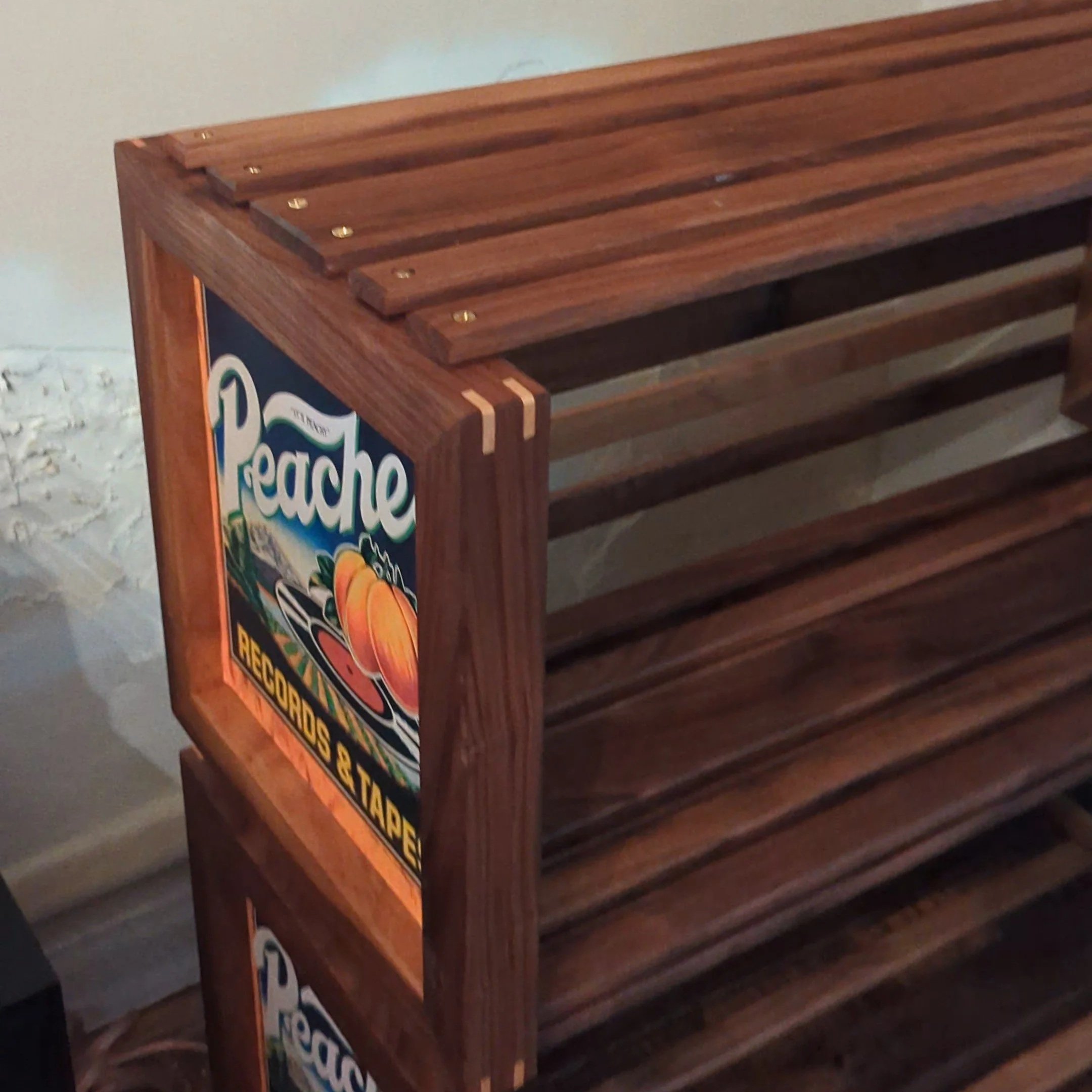 Walnut Record Crate Cabinet