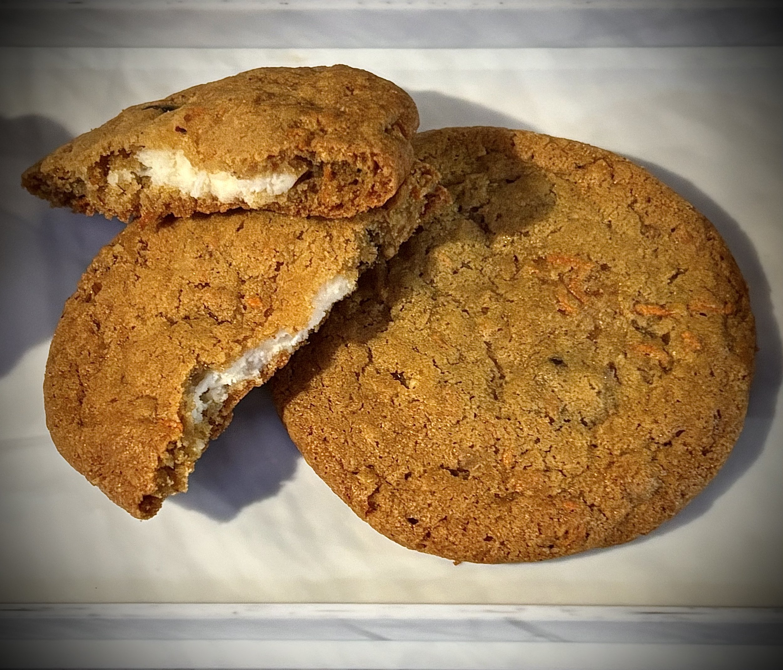 Carrot Cake Cookie with Cream Cheese Filling