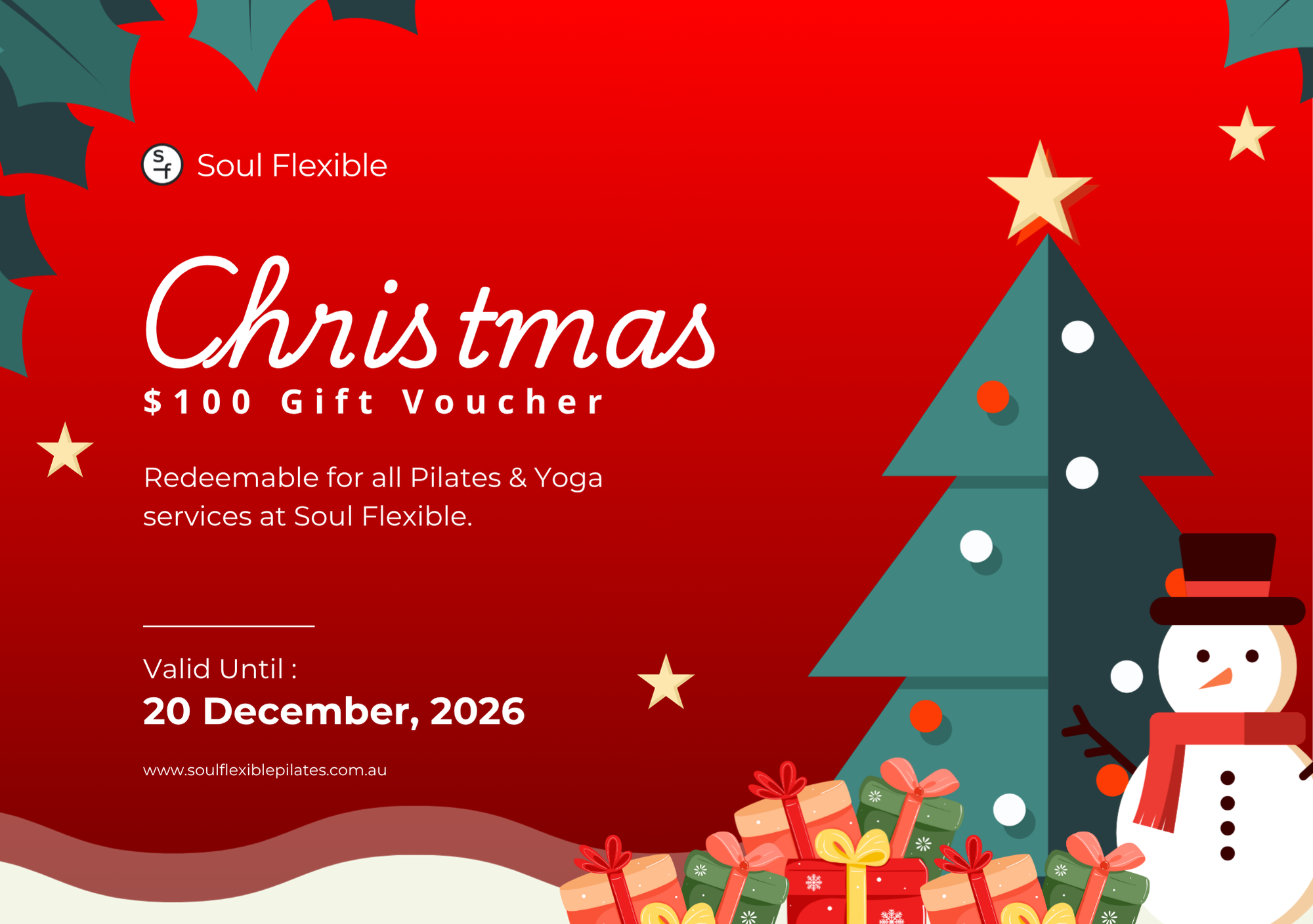 Christmas Gift Voucher - Pilates and Yoga