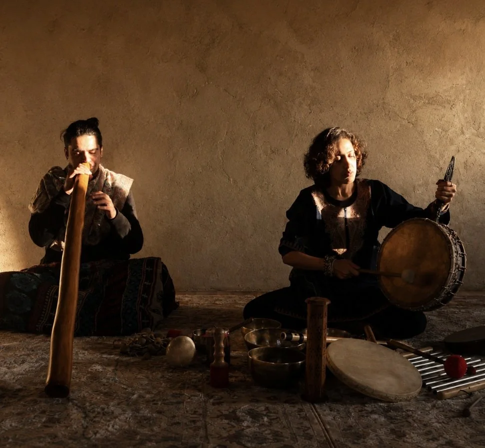 Didgeridoo and Shamanic frame drum played in a Yukah sound session by Aditya Sharma and Aarti Babhoota