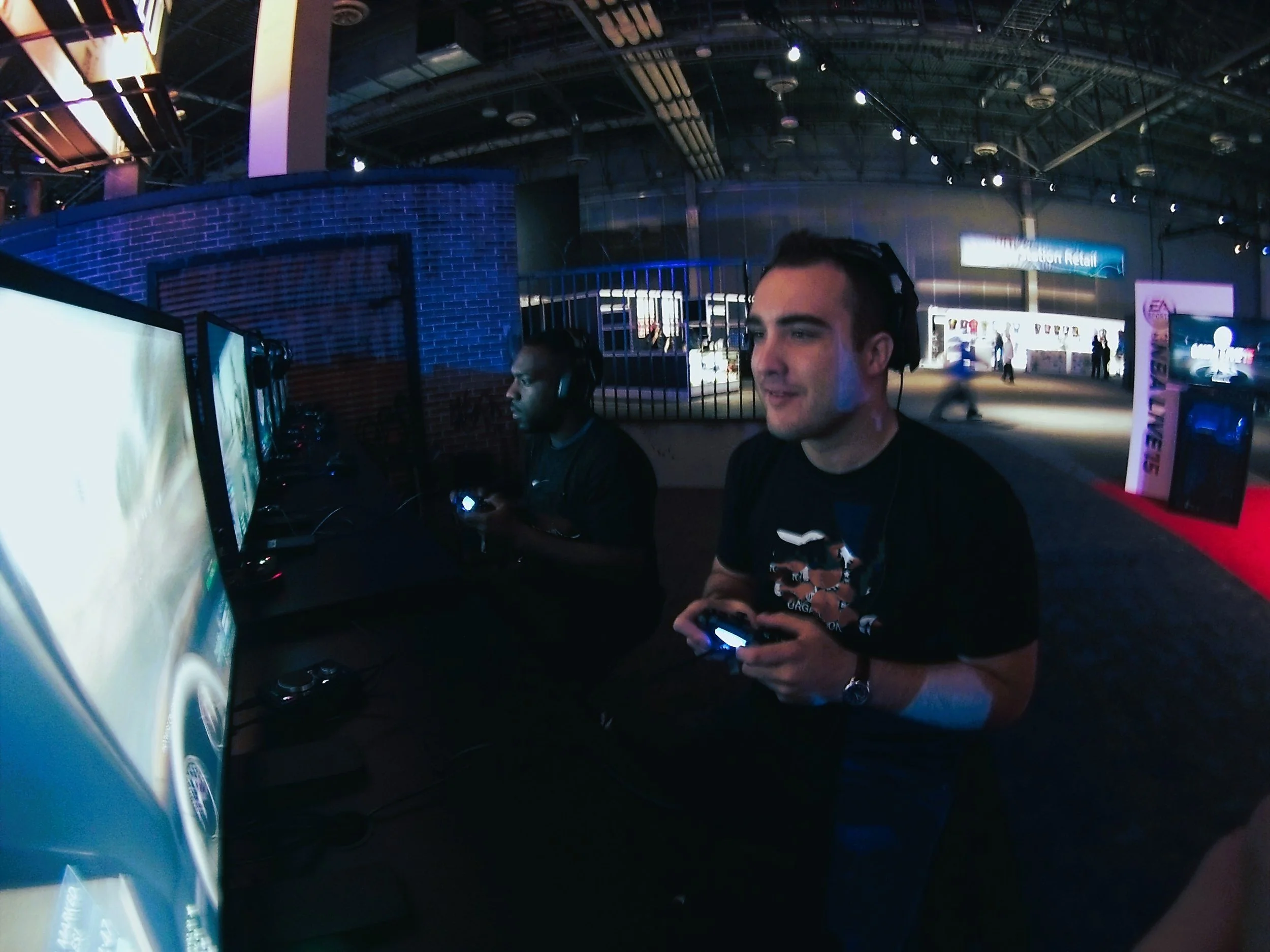 Playstation Expo 2014, checking out the Battlefield booth before the event begins.