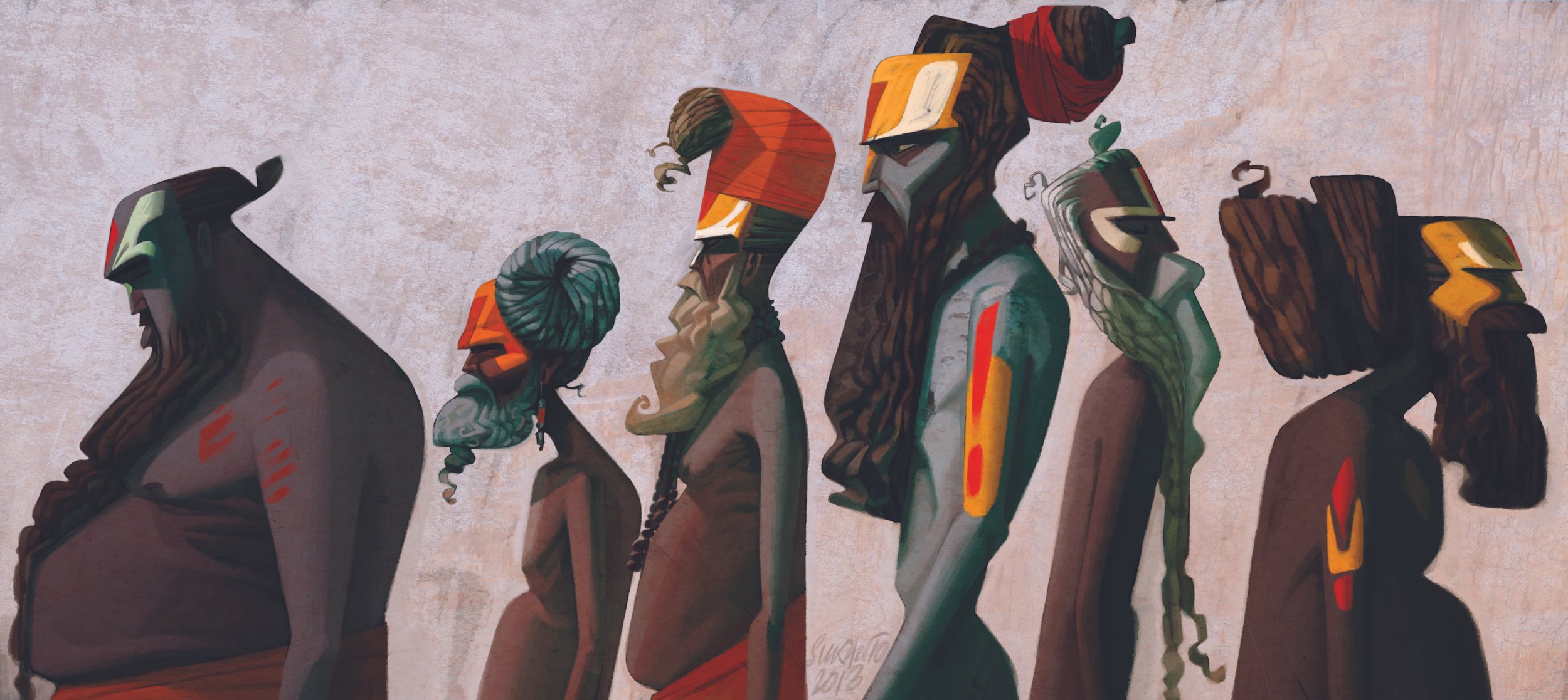 Sadhus - digital art poster
