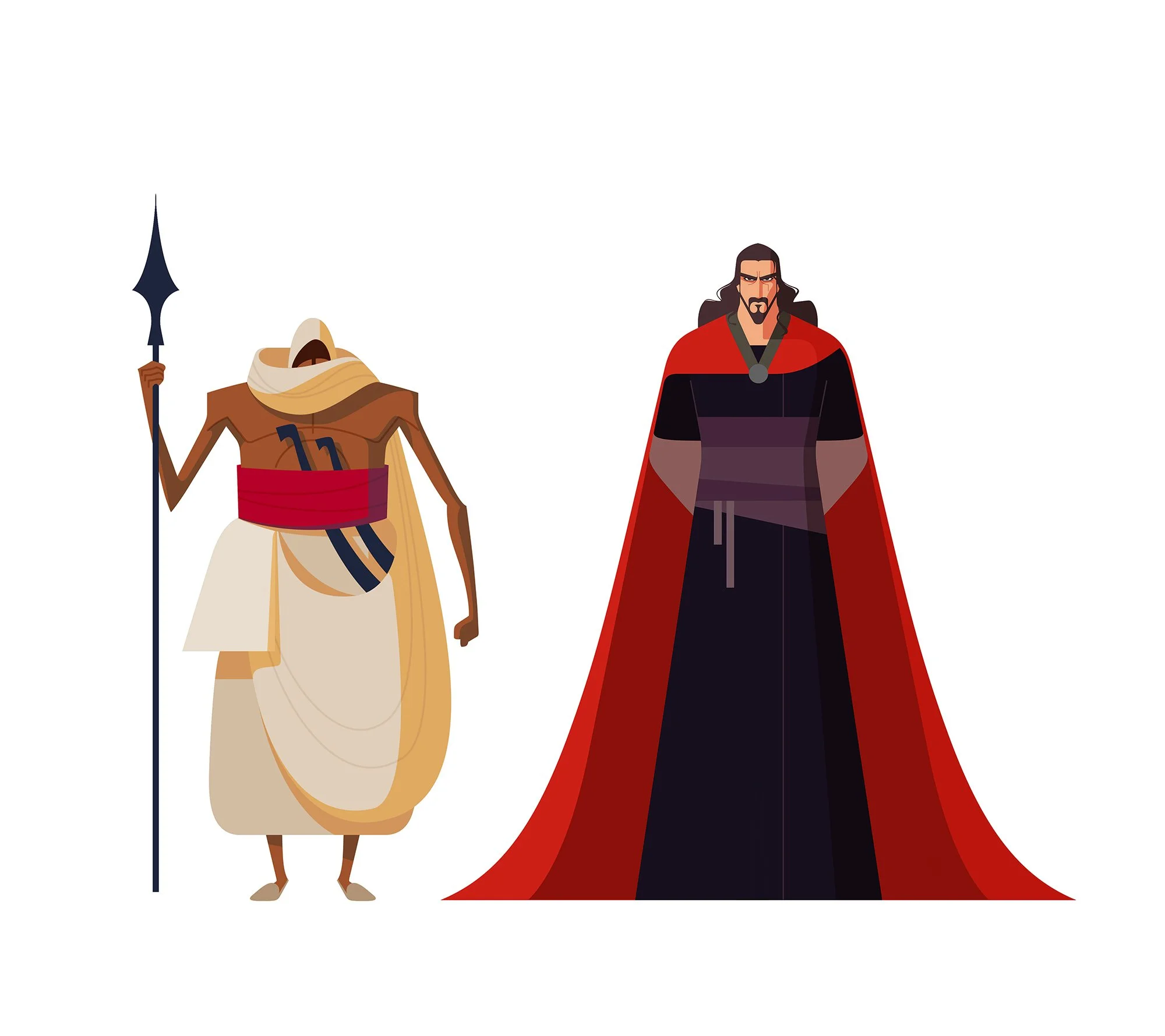 Character designs for 1001 Days: Doha Film Institute
