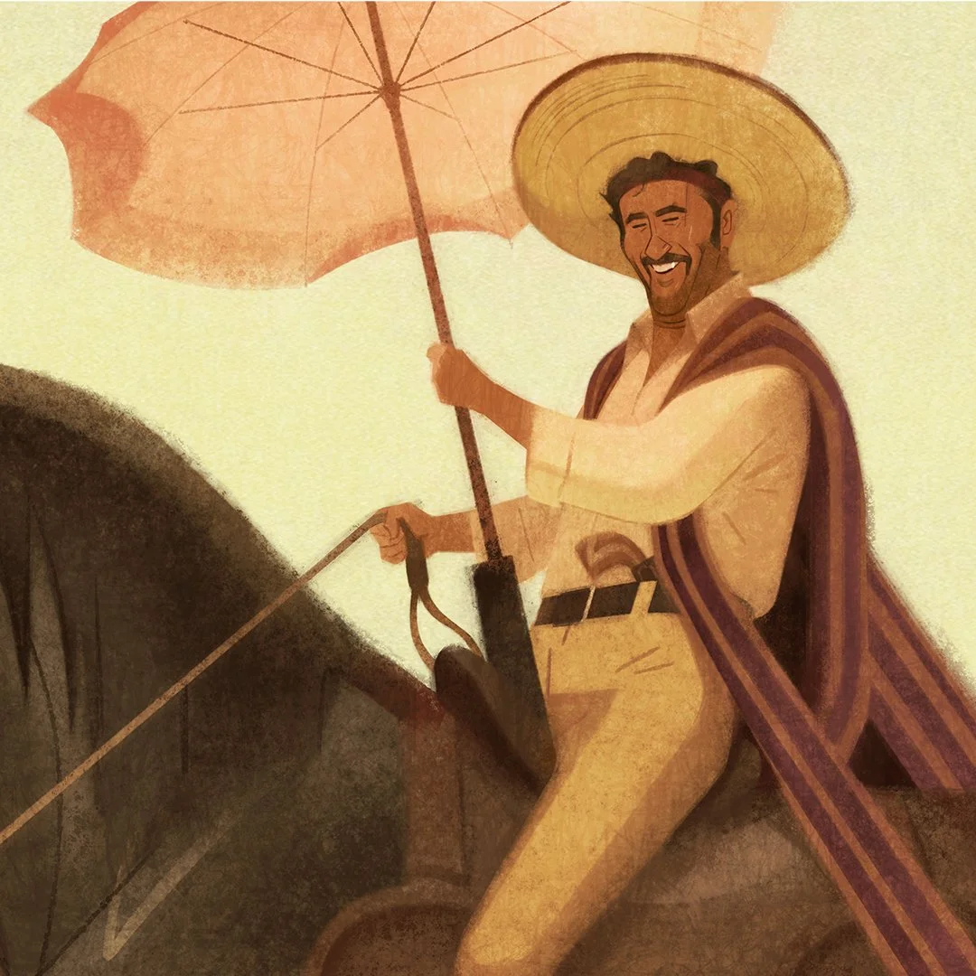 Tuco makes Blondie walk through the harsh desert. (The Good, the Bad and the Ugly: 1979: Sergio Leone)