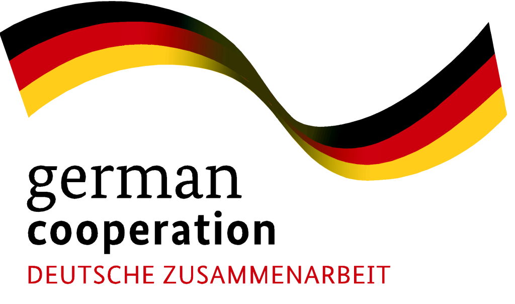 A stylized logo with wavy black, red, and yellow stripes at the top, and a red horizontal bar at the bottom, representing Germany's national colors.