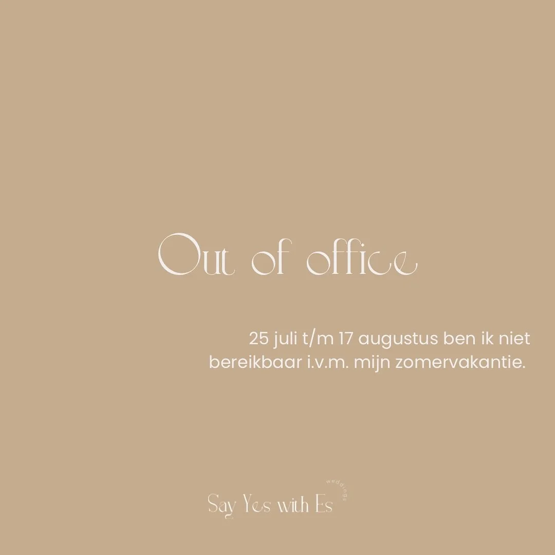 𝗧𝗶𝗷𝗱 𝘃𝗼𝗼𝗿 𝘇𝗼𝗺𝗲𝗿𝘃𝗮𝗸𝗮𝗻𝘁𝗶𝗲! ☀️🌅🌊🤎

Lieve allemaal,

Inmiddels is het voor mij tijd voor 3 weken zomervakantie! Ik ben van 25 juli - 17 augustus daarom niet bereikbaar en niet actief op de socials (ik ben altijd zoveel mogelijk of