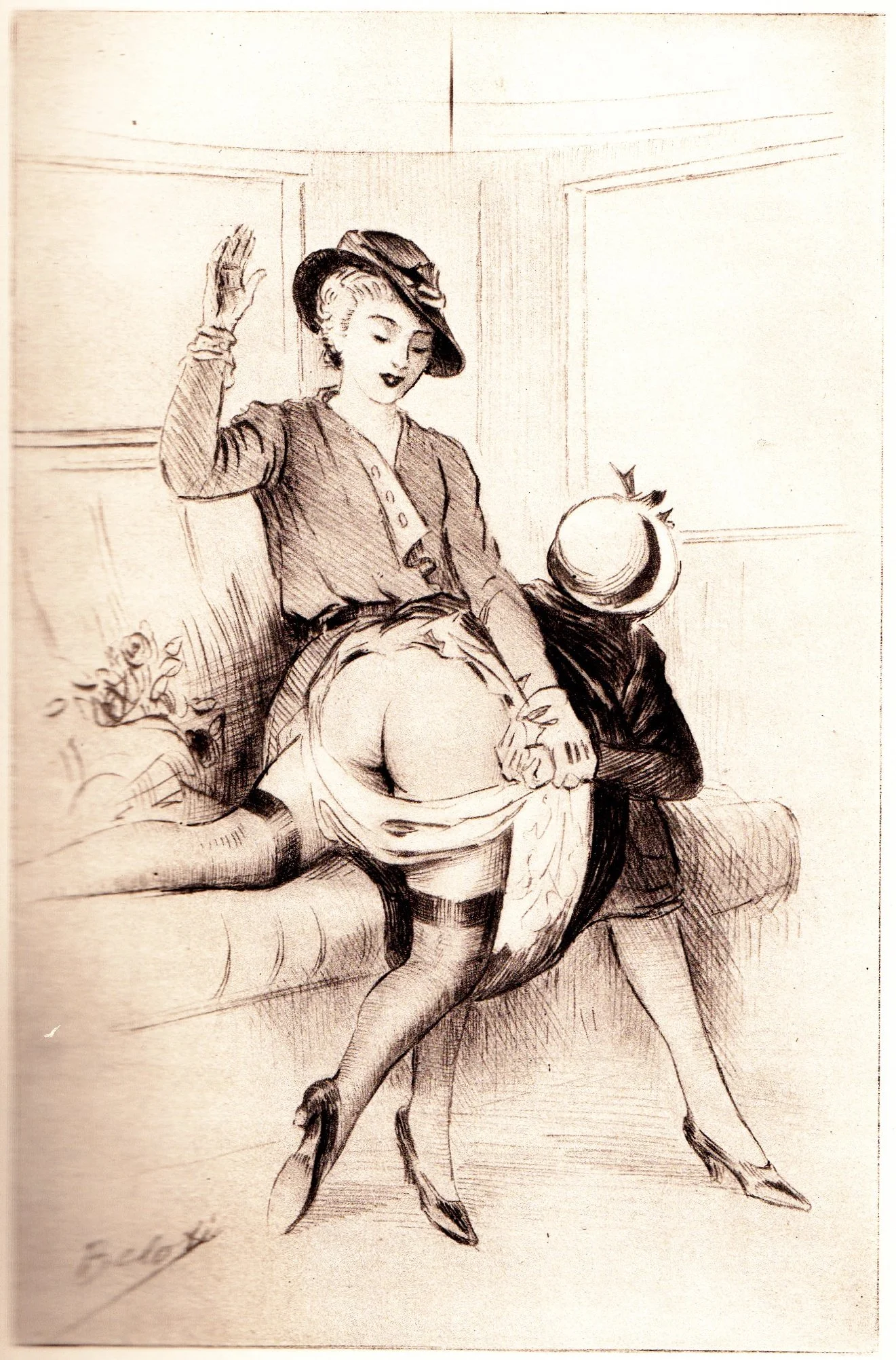 P. Beloti, 'Jacinthe ou Les Images du péché' Spanking Illustrations_12.jpg