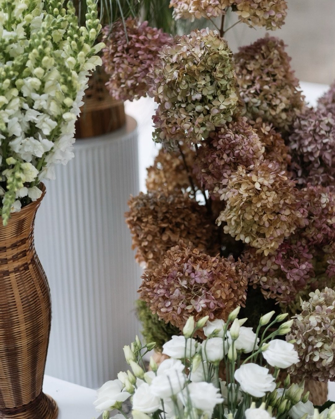 Nine slides that highlight Rachel &amp; Nick&rsquo;s garden-inspired chuppah florals. Dusty mauves, soft ivories, faded greens and warm caramels gave the arrangement a romantic, vintage quality. 

Background image of slide 5, and slide 9 by @kirstenf
