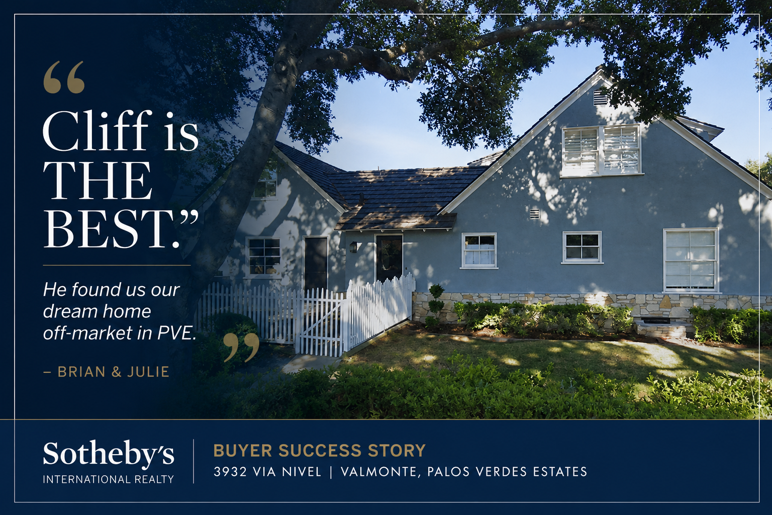 Testimonial - 3932 Via Nivel in Valmonte, Palos Verdes Estates
