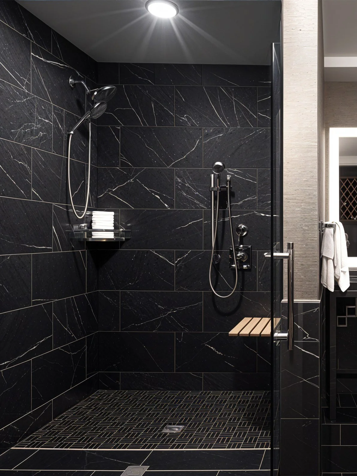 Guest bathroom with ADA roll-in shower
