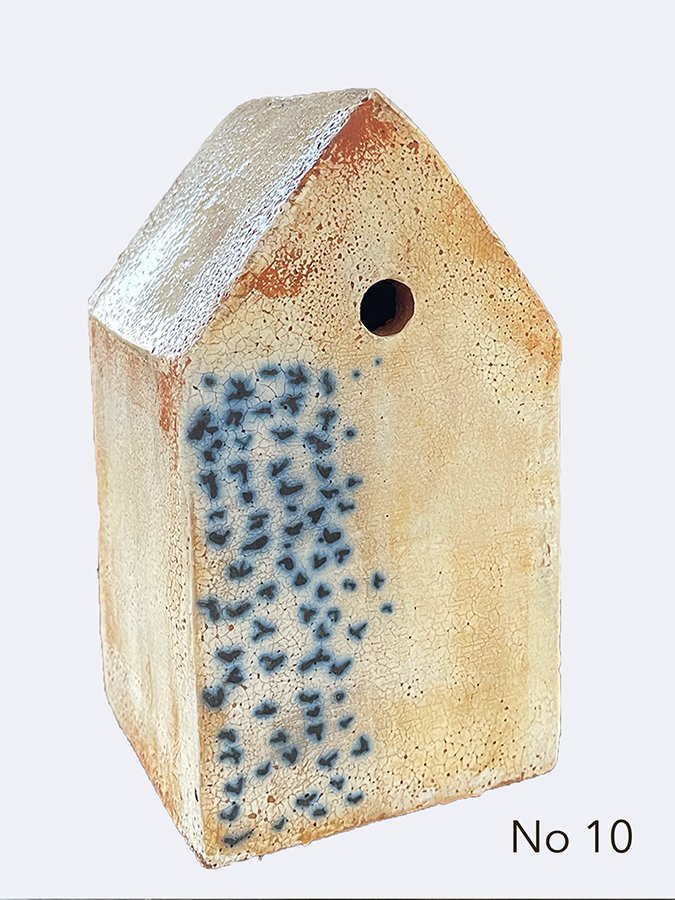 “Thoughts & Memories House, No 10” ©HG, (SOLD), Mid Fire Sculptural Clay, Engobe, Oxide, and Underglaze.