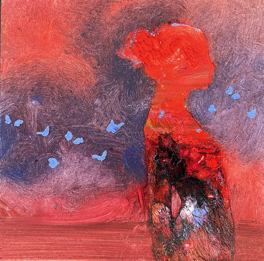 "She knew a path that wanted walking" ©HG,
Oil on panel,
5 x 5 in.