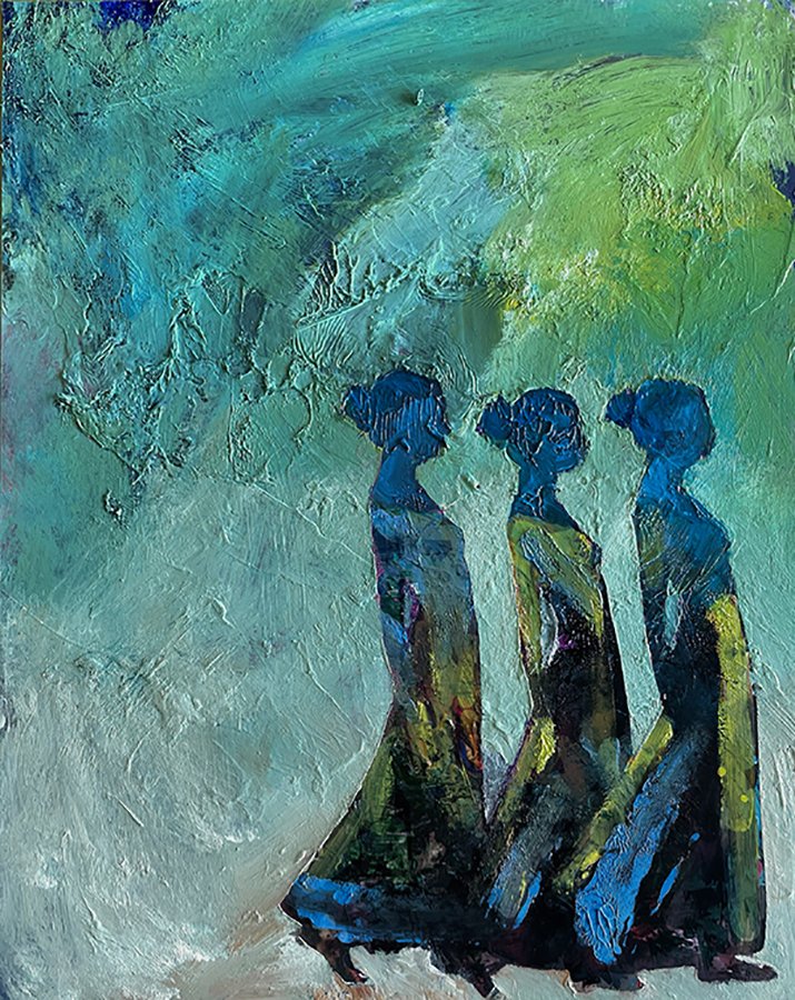 "A mindset of wonder drives us" ©HG (SOLD),
Oil on Ampersand Gessobord, 10” x 8”.