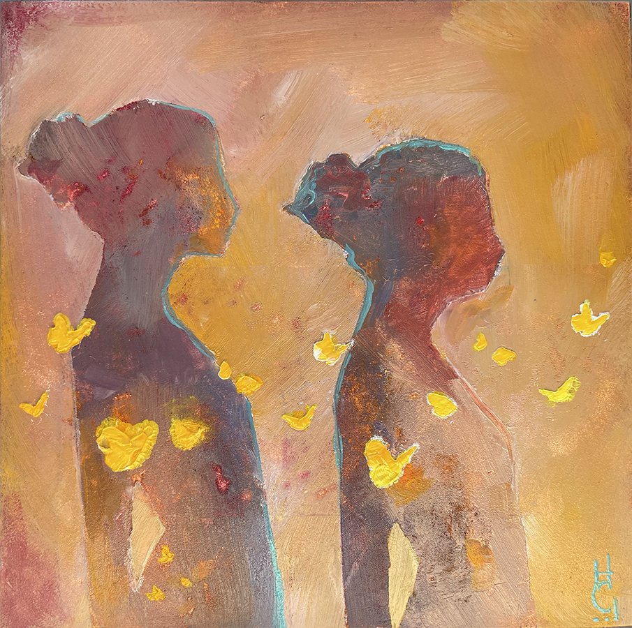 "Till on some fine day we two come in flight" ©HG, (SOLD)
Oil on panel,
5 x 5 in.
