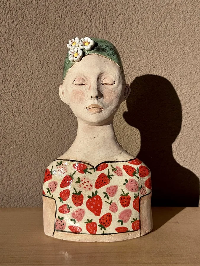 "The Swim Team: Lucía" ©HG, 9” H x 5” W x 2” D.